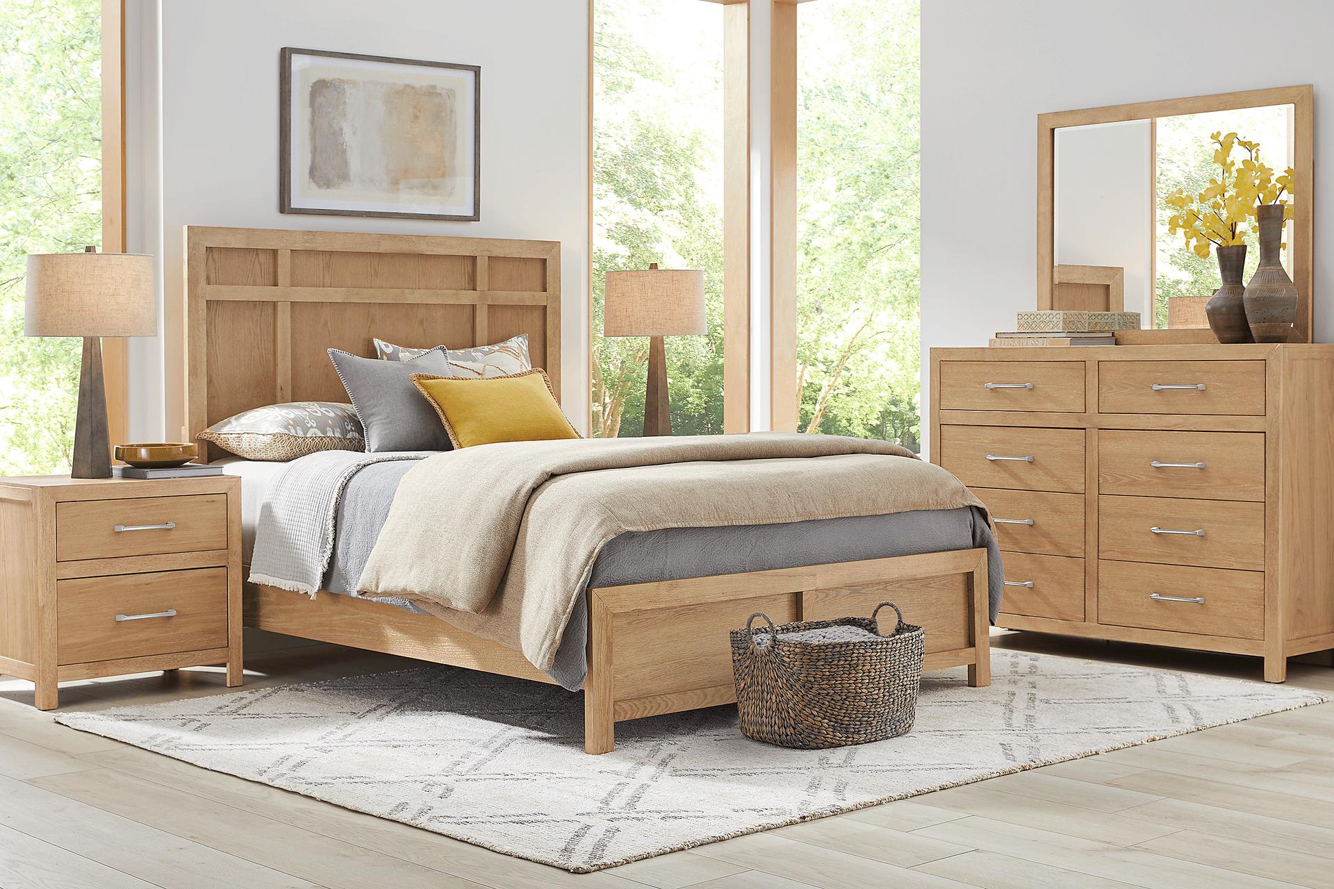 Woodley Natural 5 Pc King Panel Bedroom