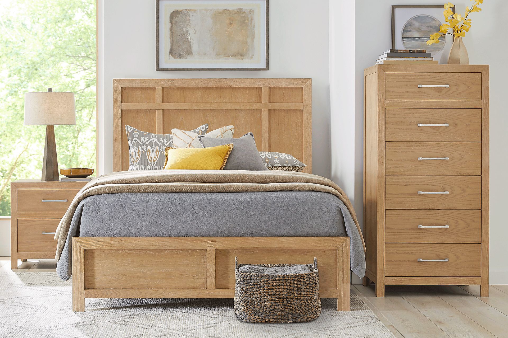 Woodley Natural 3 Pc Queen Panel Bed - Image 2