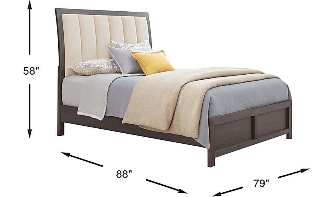 Woodley Dark Brown 3 Pc King Upholstered Bed