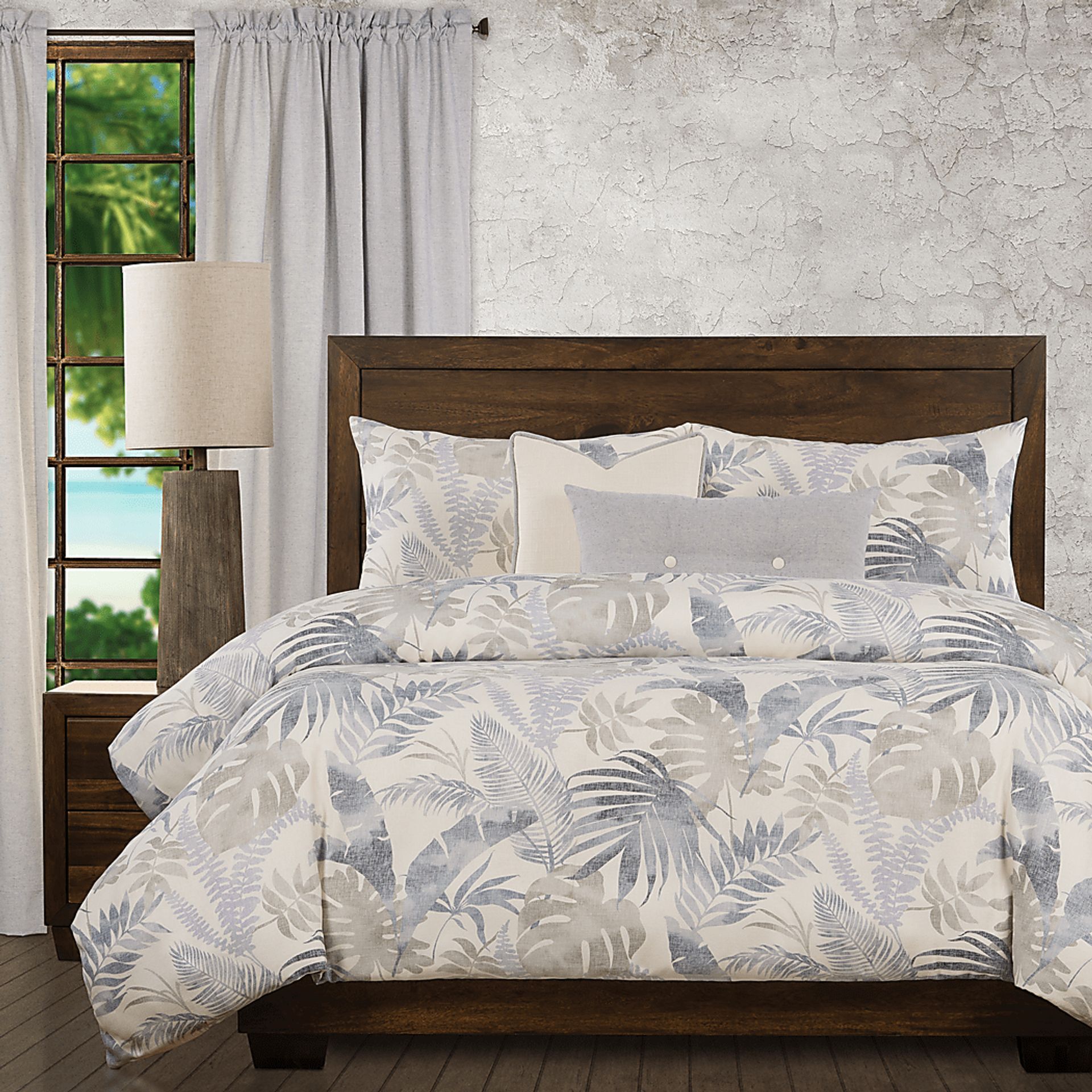 Woodliff Cream 6pc King Duvet Cover Set - Image 1