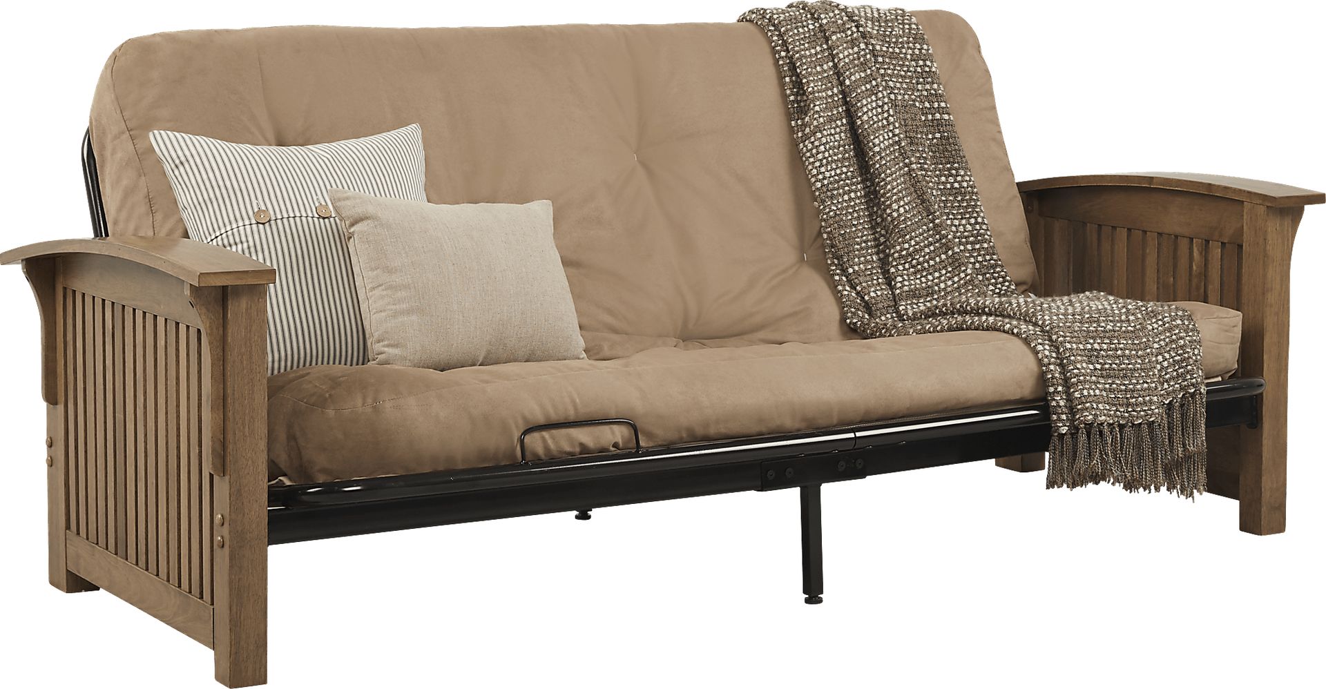Woodlyn Light Brown Futon - Image 1