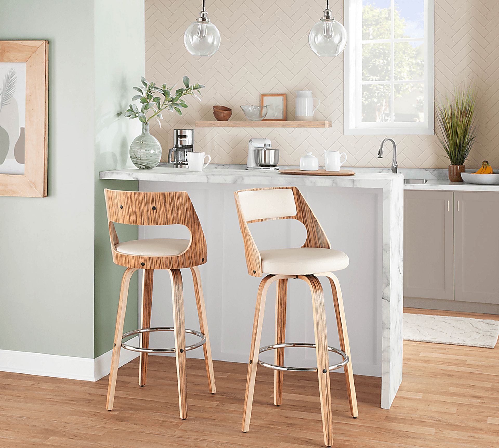 Woodstead Cream Barstool, Set of 2 - Image 2