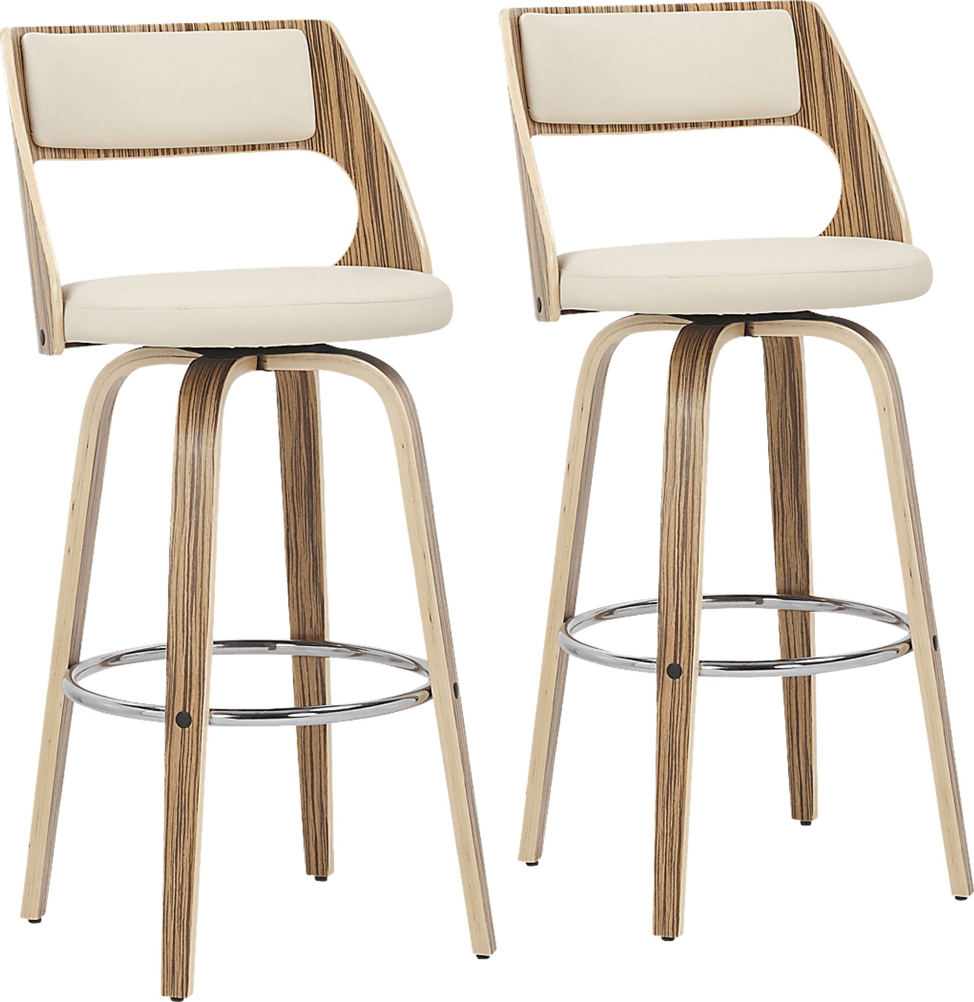 Woodstead Cream Barstool, Set of 2 - Image 1