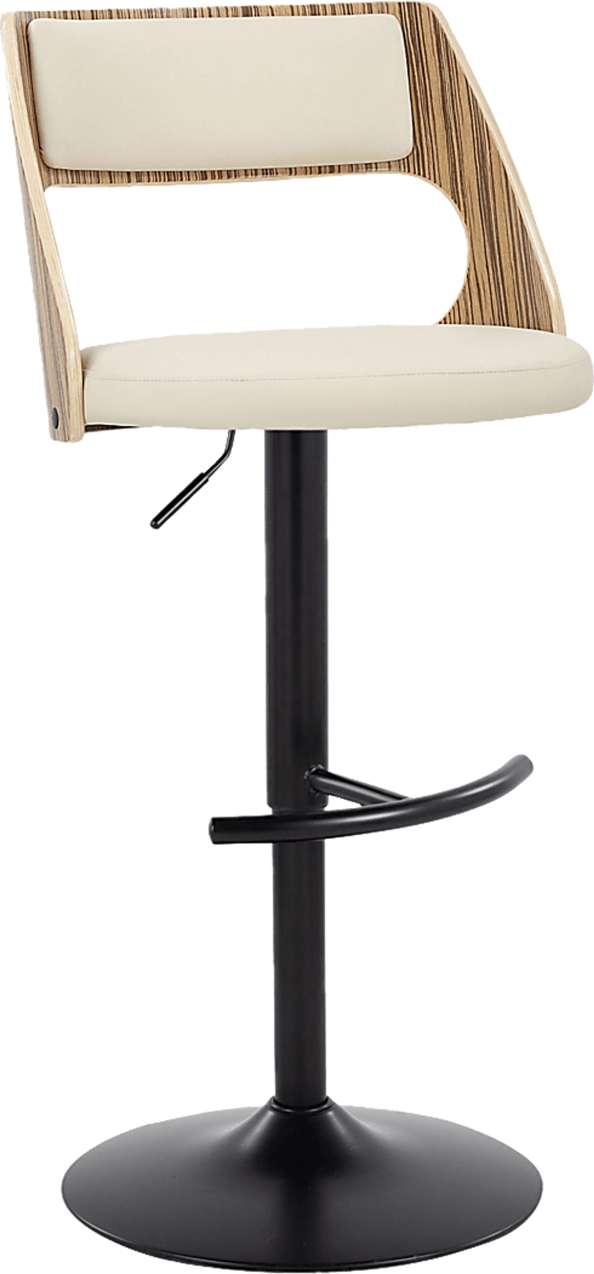 Woodstead II Cream Adjustable Swivel Barstool, Set of 2 - Image 3