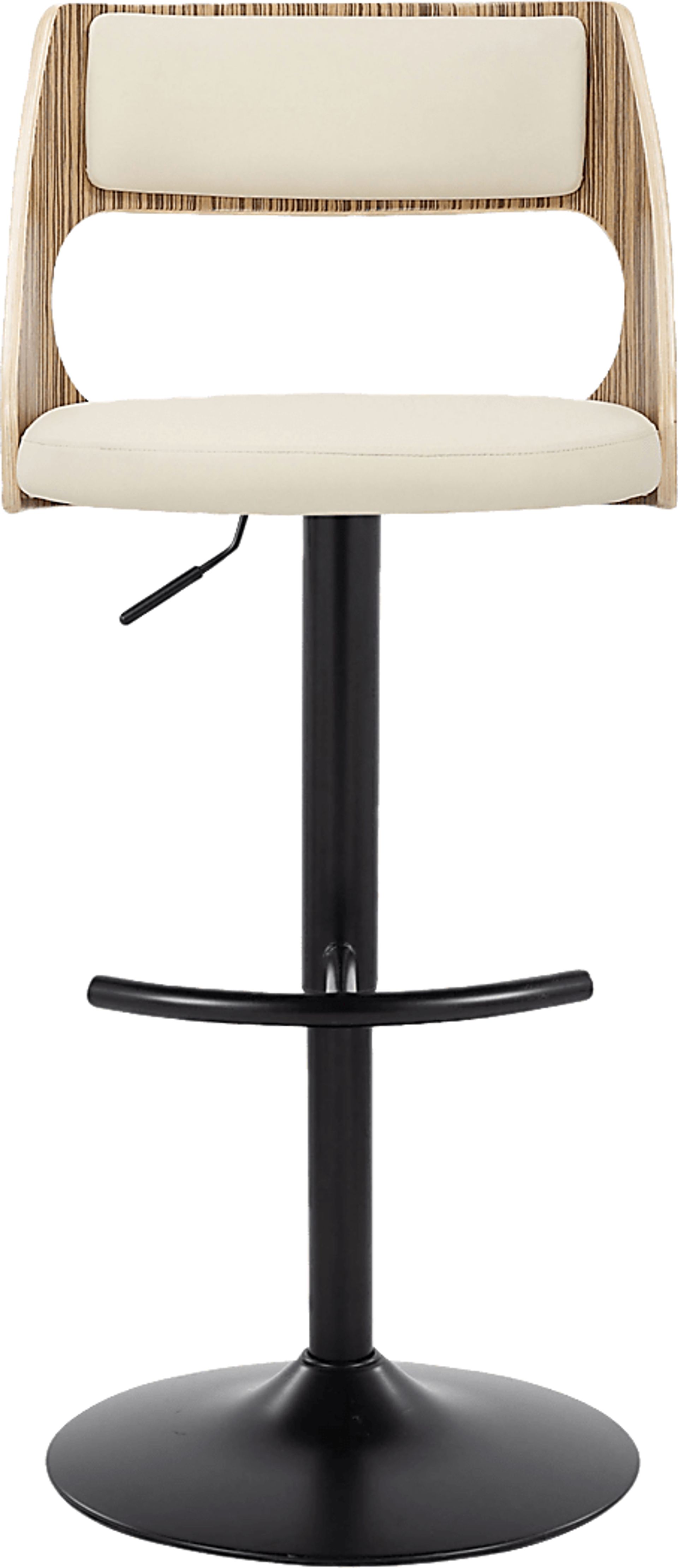 Woodstead II Cream Adjustable Swivel Barstool, Set of 2 - Image 5