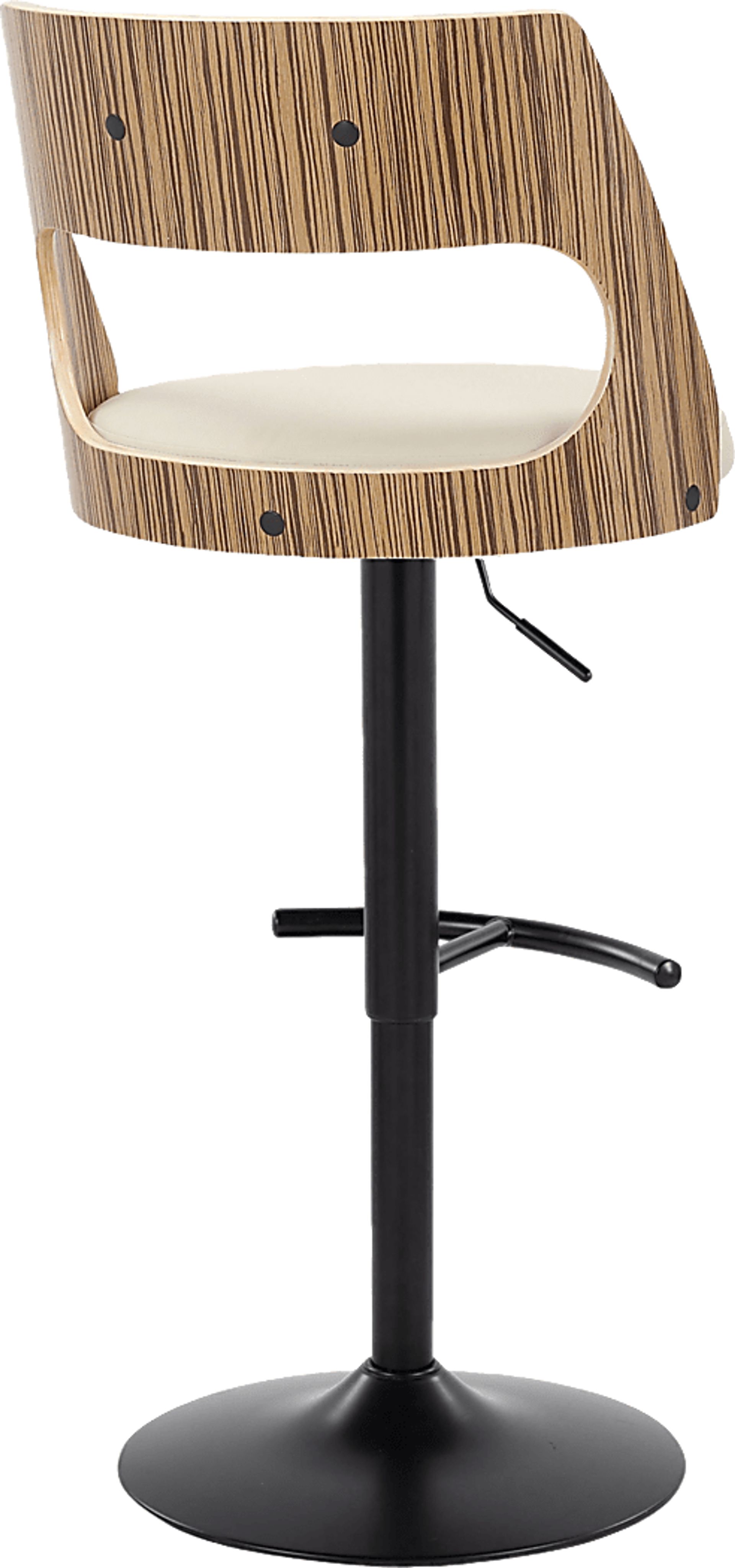 Woodstead II Cream Adjustable Swivel Barstool, Set of 2 - Image 6