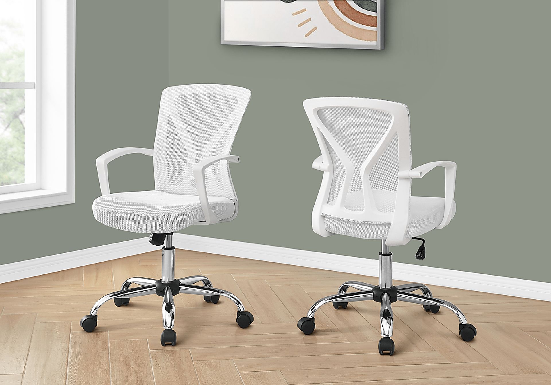 Woodwardia White Chrome Office Chair - Image 4