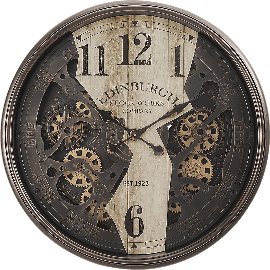 Woodycreek Brown Wall Clock