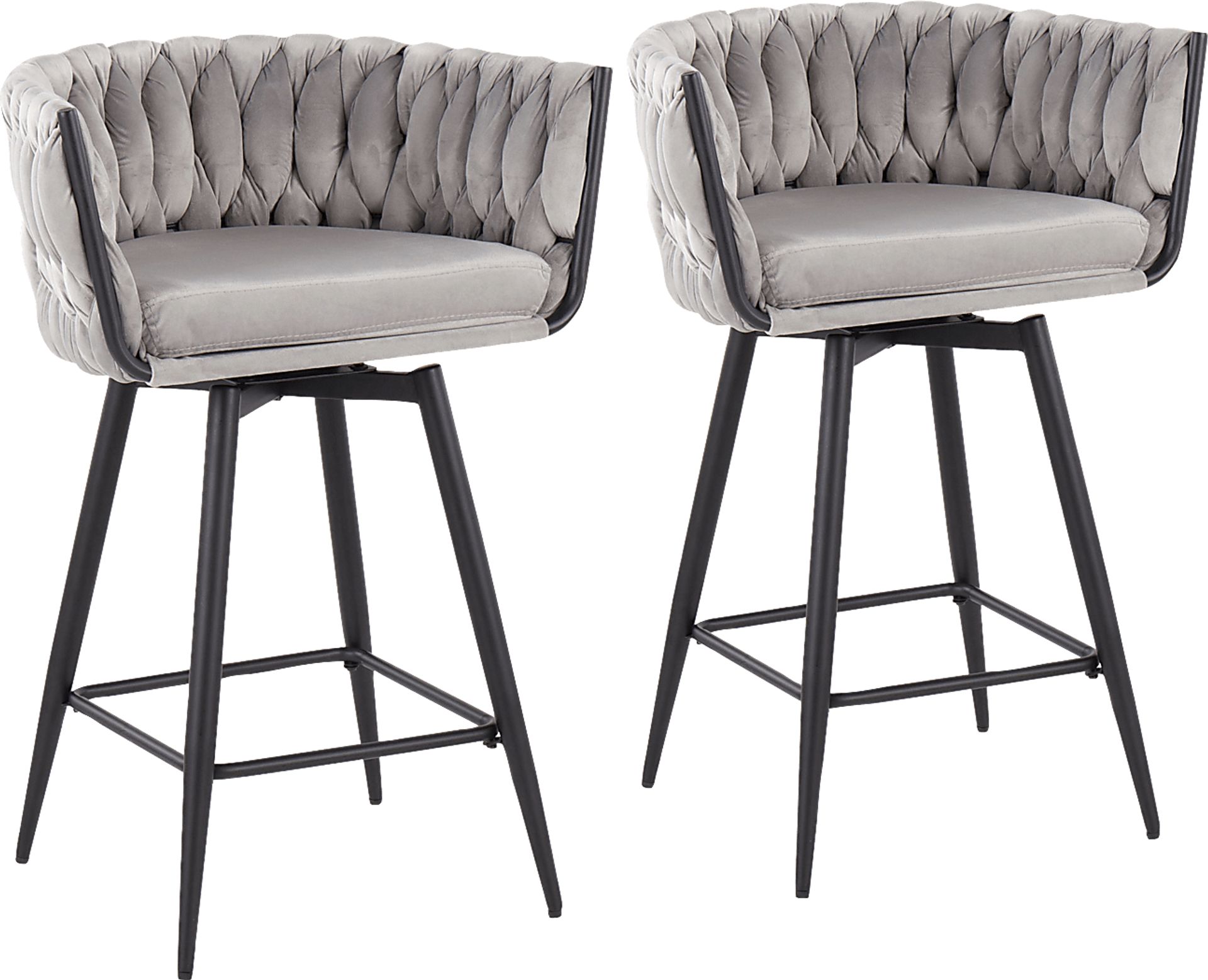 Wooldridge Silver Counter Height Stool, Set of 2 - Image 1