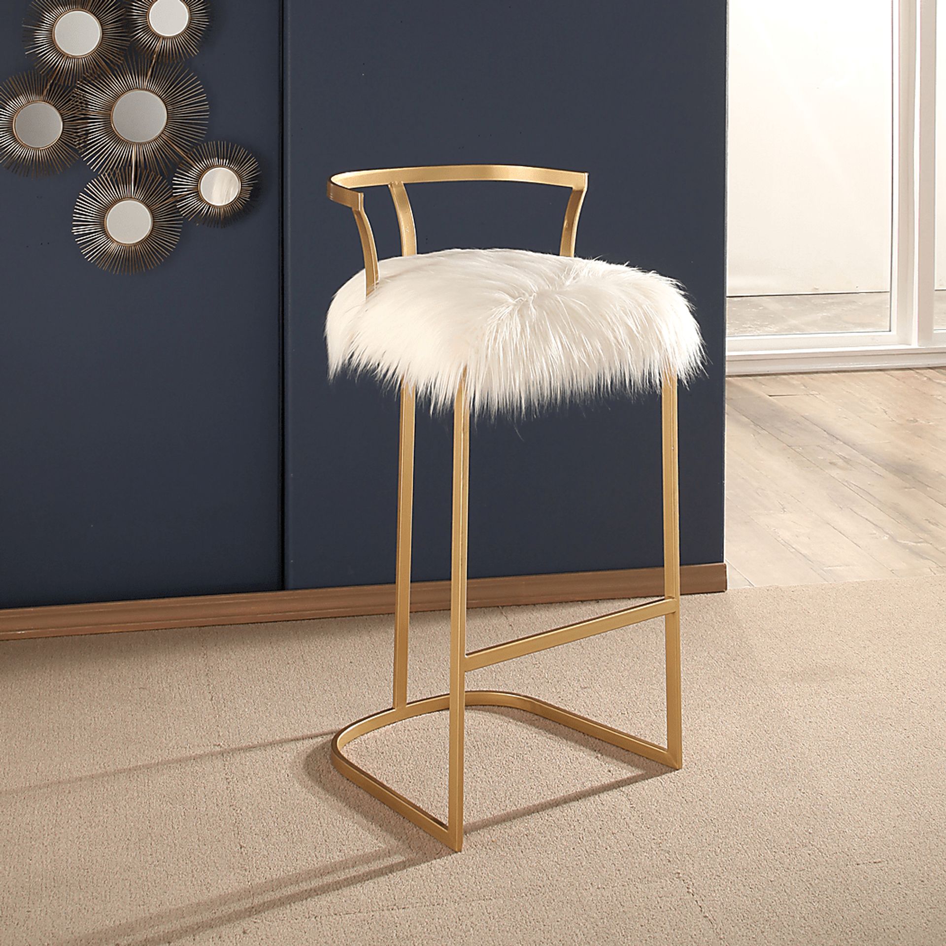 Woolin White Barstool - Image 2