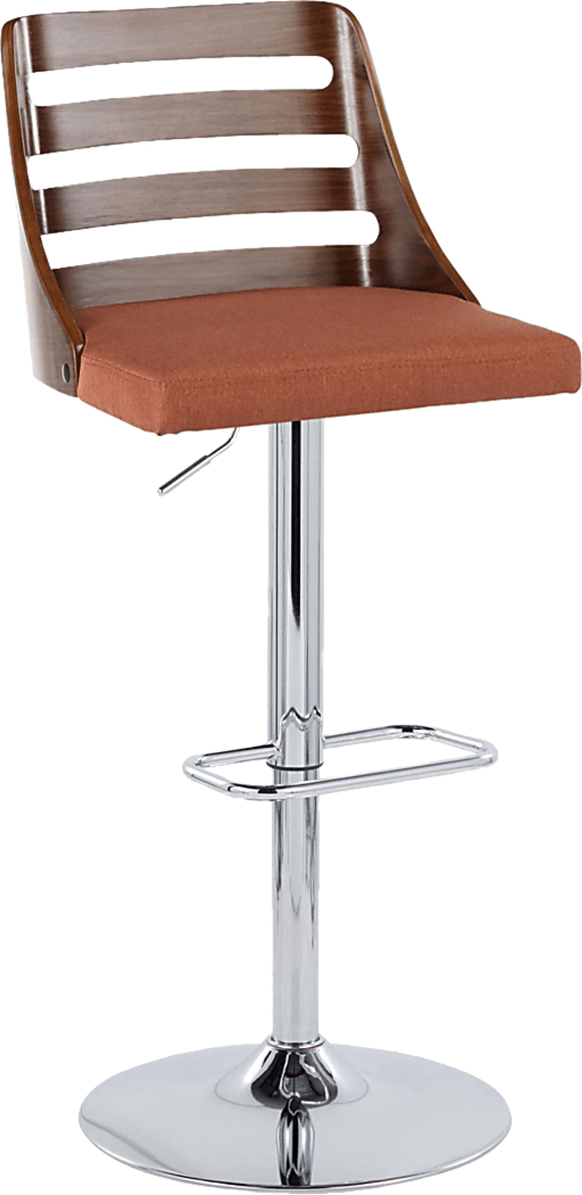 Woolwich II Orange Adjustable Swivel Barstool, Set of 2 - Image 6