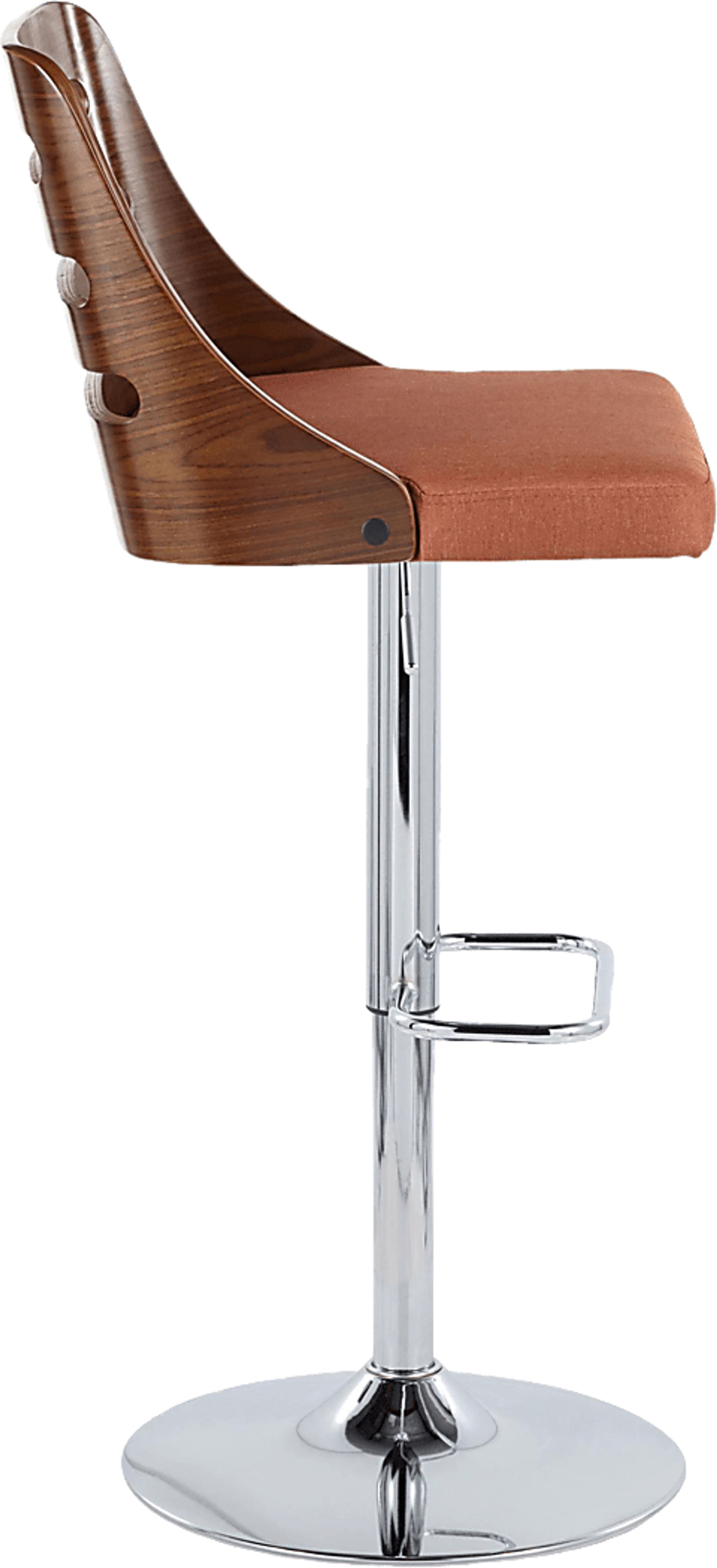 Woolwich II Orange Adjustable Swivel Barstool, Set of 2 - Image 7