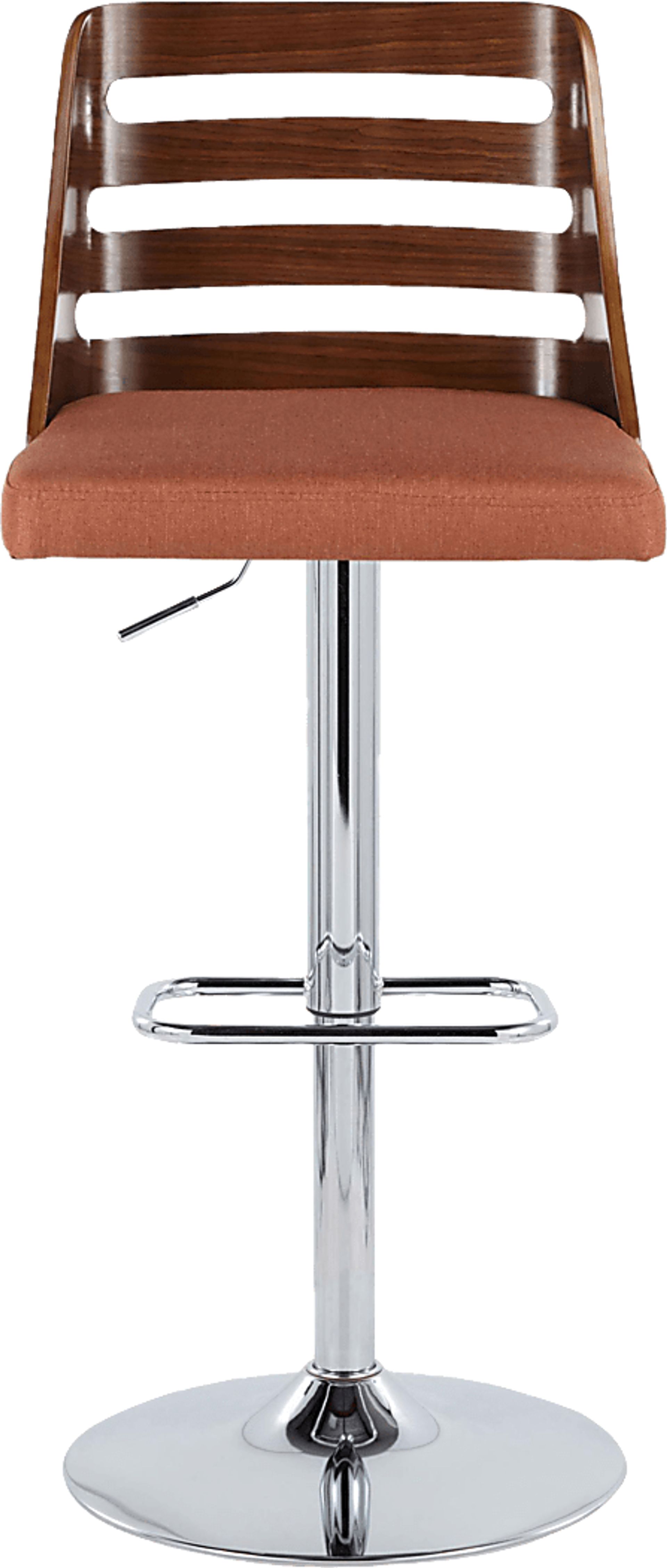 Woolwich II Orange Adjustable Swivel Barstool, Set of 2 - Image 9