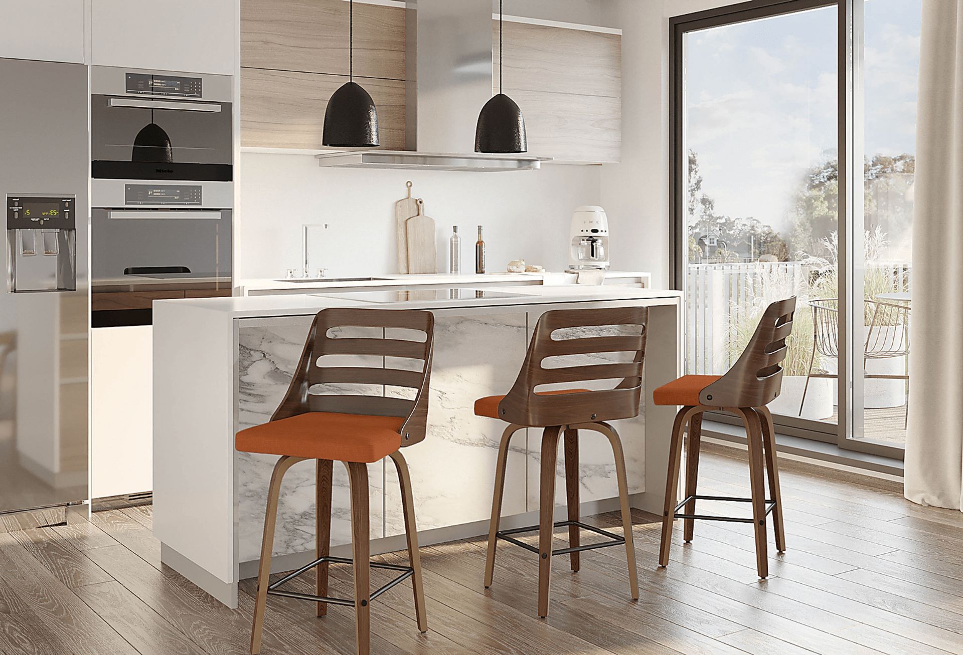 Woolwich Orange Counter Height Stool, Set of 2 - Image 2
