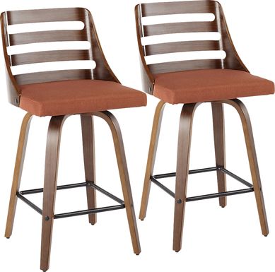 Woolwich Orange Counter Height Stool, Set of 2