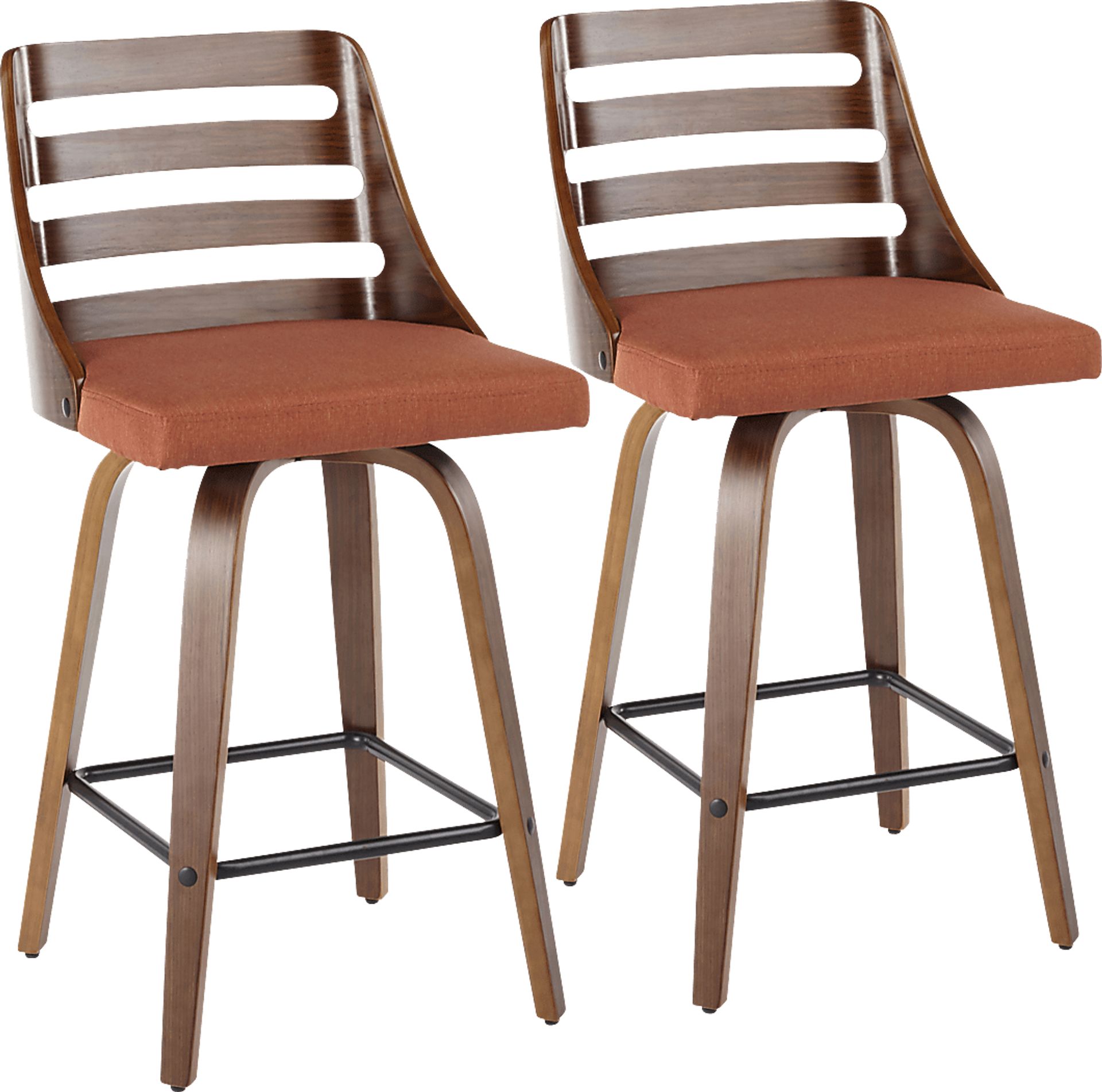 Woolwich Orange Counter Height Stool, Set of 2 - Image 1