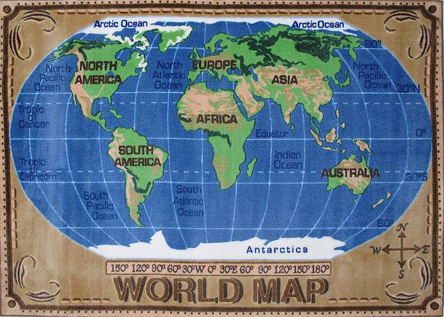 Kids World Map Rug - Thumbnail - Image 1