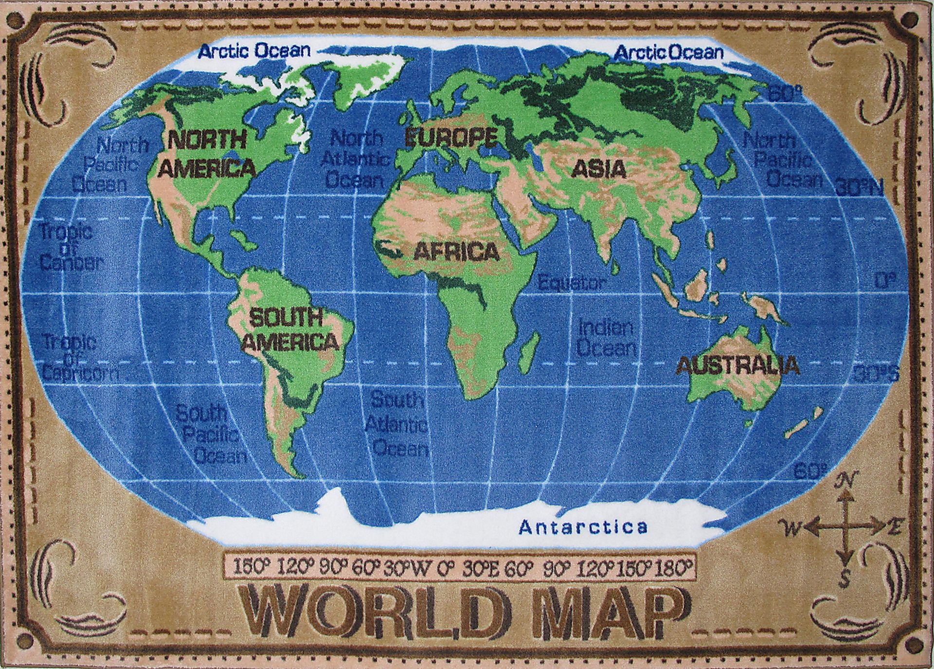 Kids World Map Rug - Image 1