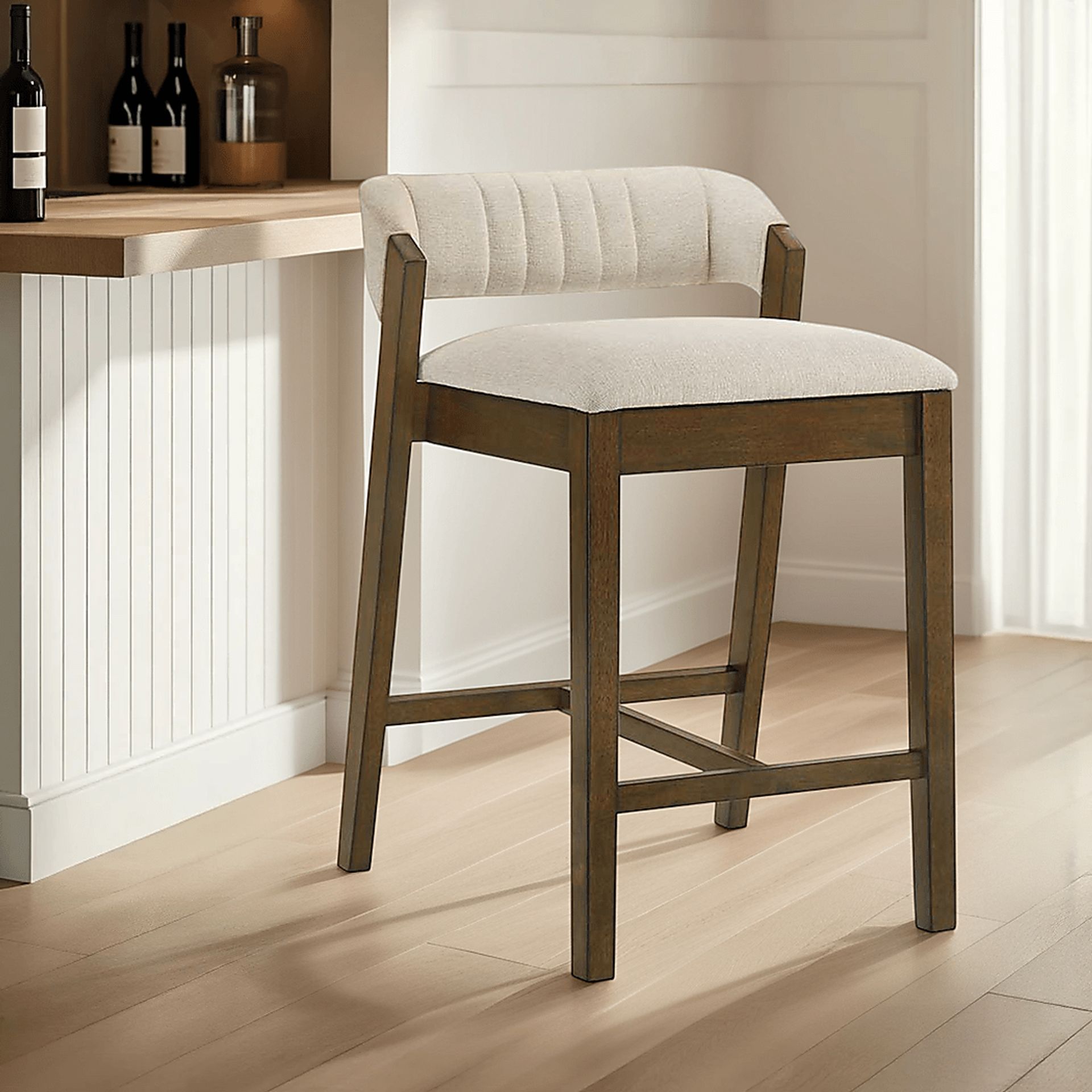 Worldwood I Brown and Cream Barstool - Image 8