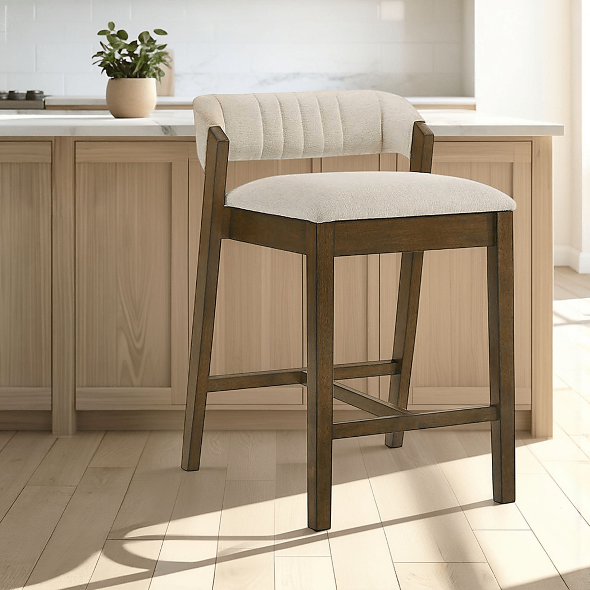 Worldwood I Brown and Cream Counter Height Stool - Image 2