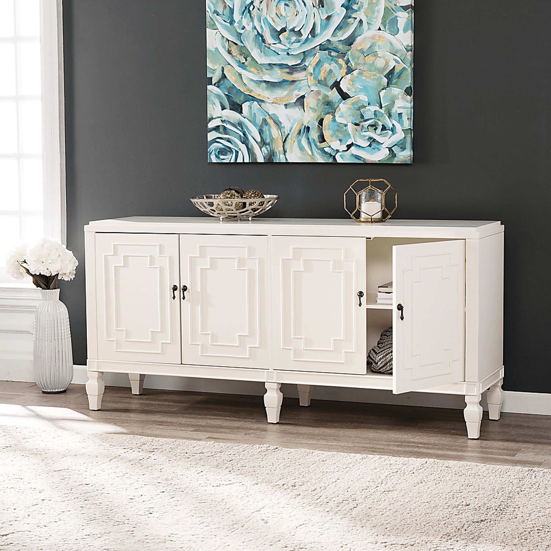 Worthen White Credenza - Image 4