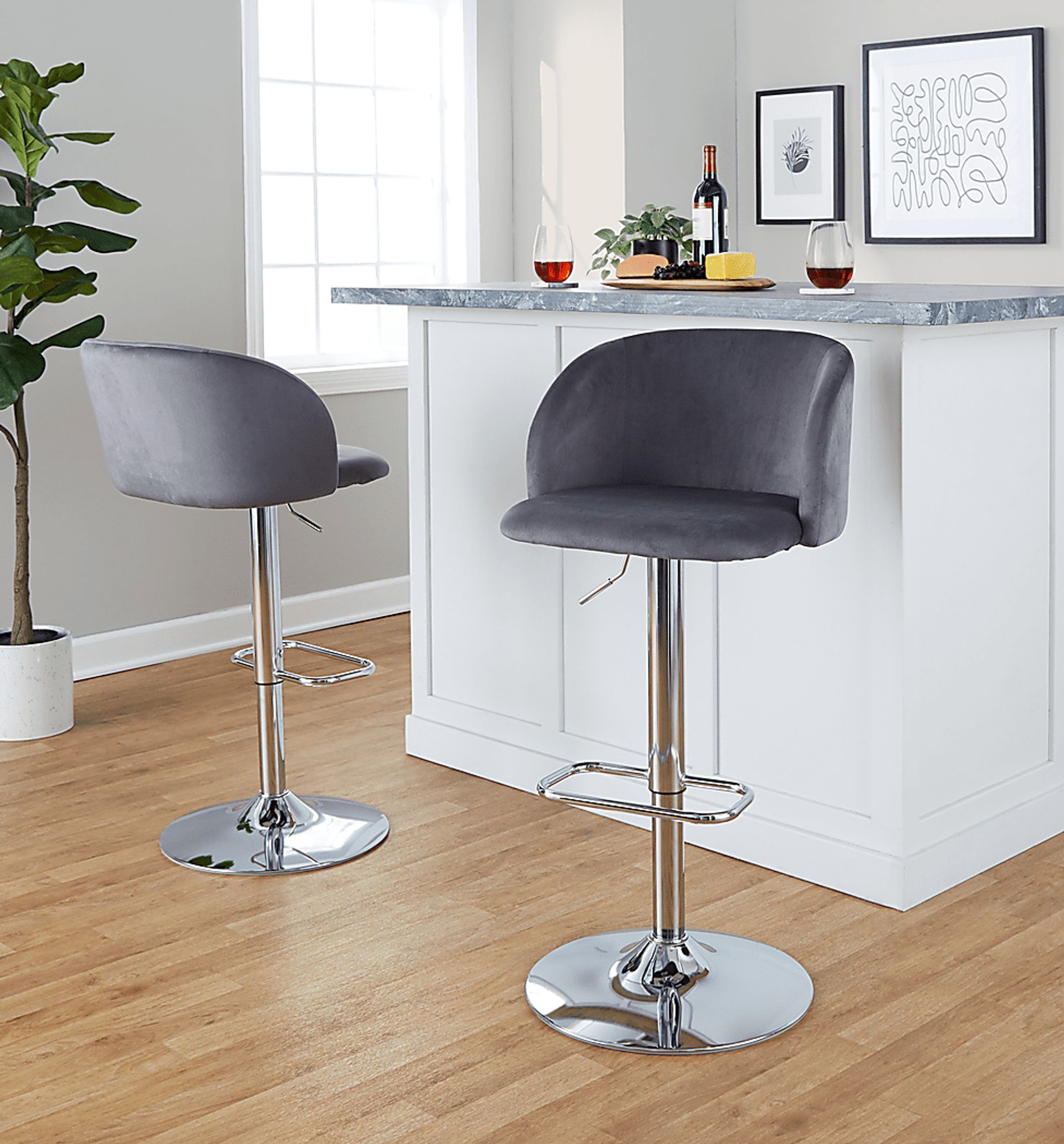 Worthford Gray Adjustable Swivel Barstool, Set of 2 - Image 8
