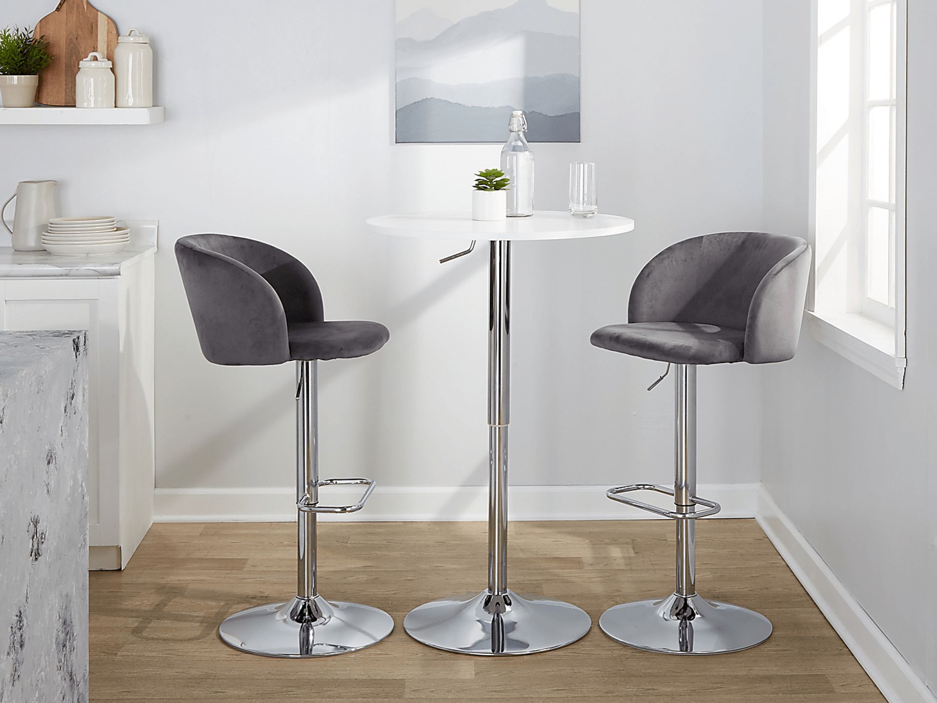 Worthford Gray Adjustable Swivel Barstool, Set of 2 - Image 9