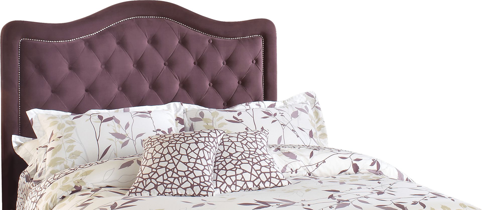 Worwick Purple Queen Upholstered Headboard - Image 1