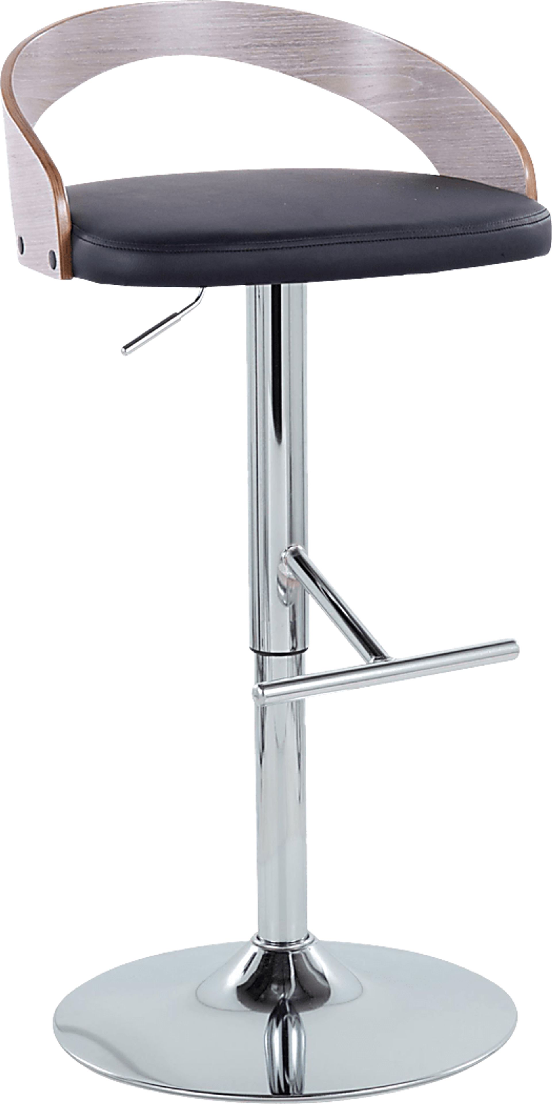 Wrayhall I Black Adjustable Swivel Barstool, Set of 2 - Image 3