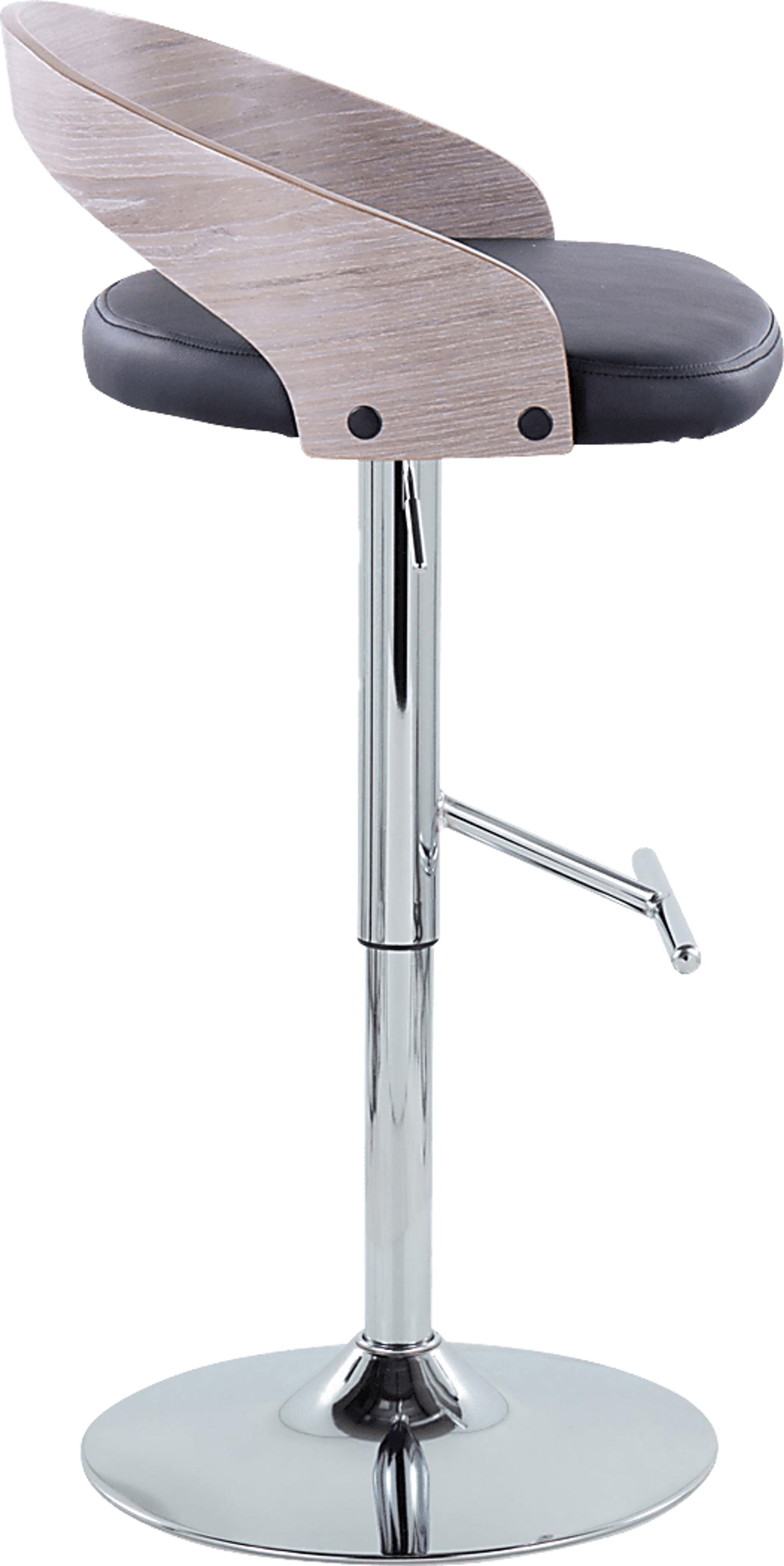 Wrayhall I Black Adjustable Swivel Barstool, Set of 2 - Image 6