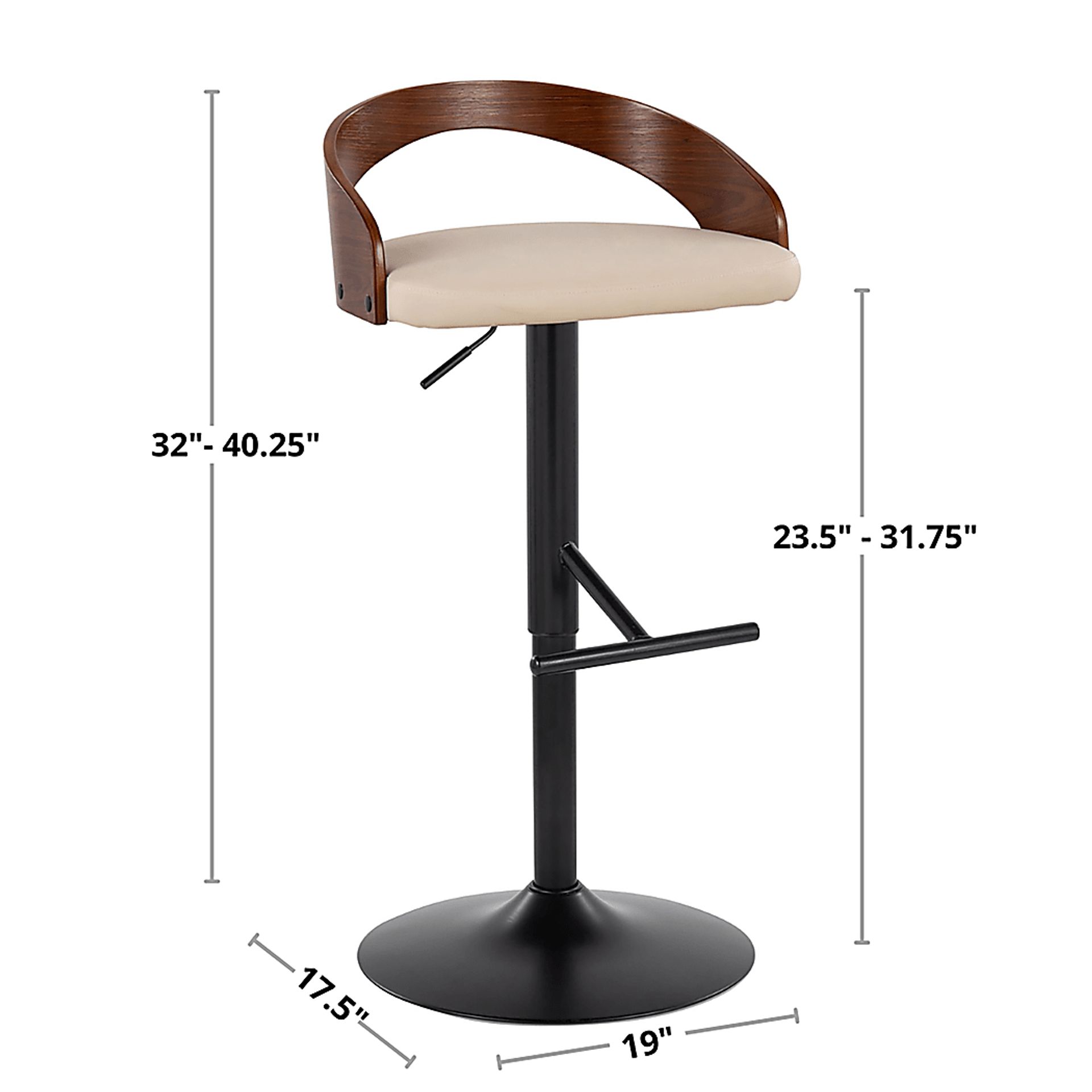 Wrayhall I Black Adjustable Swivel Barstool, Set of 2 - Image 8