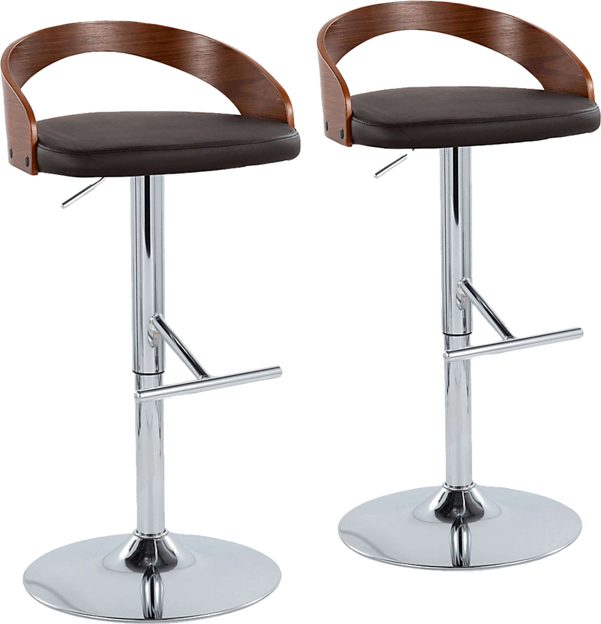 Wrayhall I Brown Adjustable Swivel Barstool, Set of 2 - Image 1