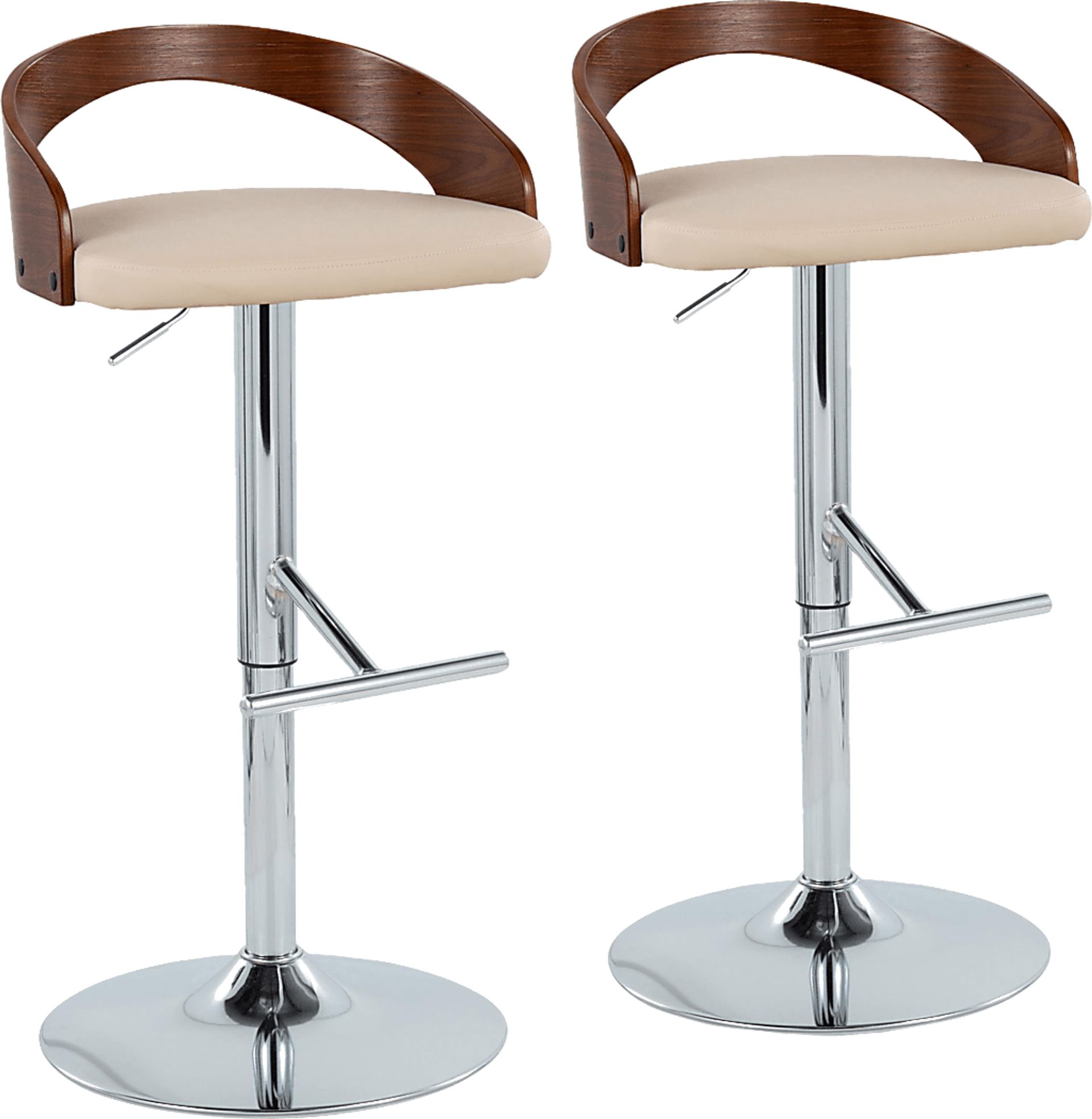 Wrayhall I Cream Adjustable Swivel Barstool, Set of 2 - Image 1
