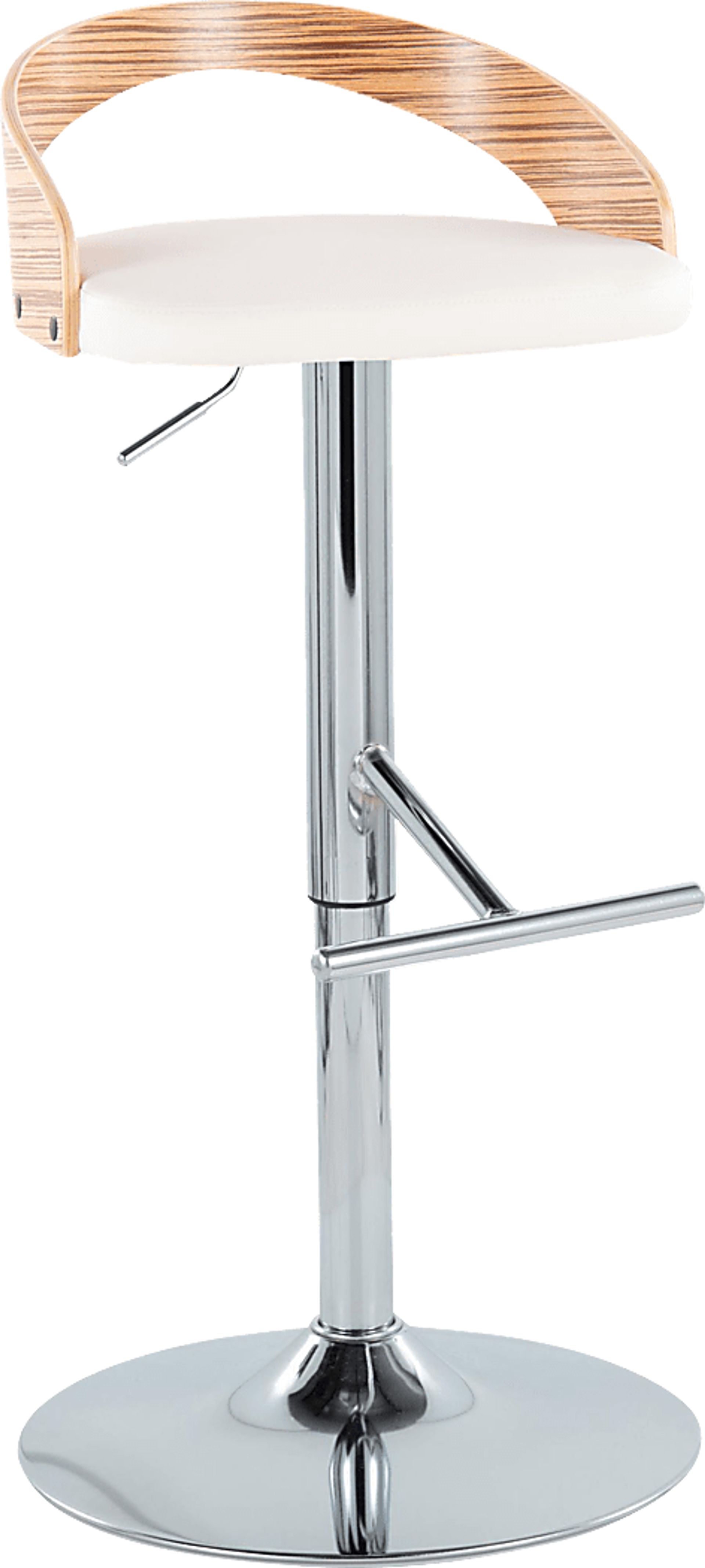 Wrayhall I White Adjustable Swivel Barstool, Set of 2 - Image 3