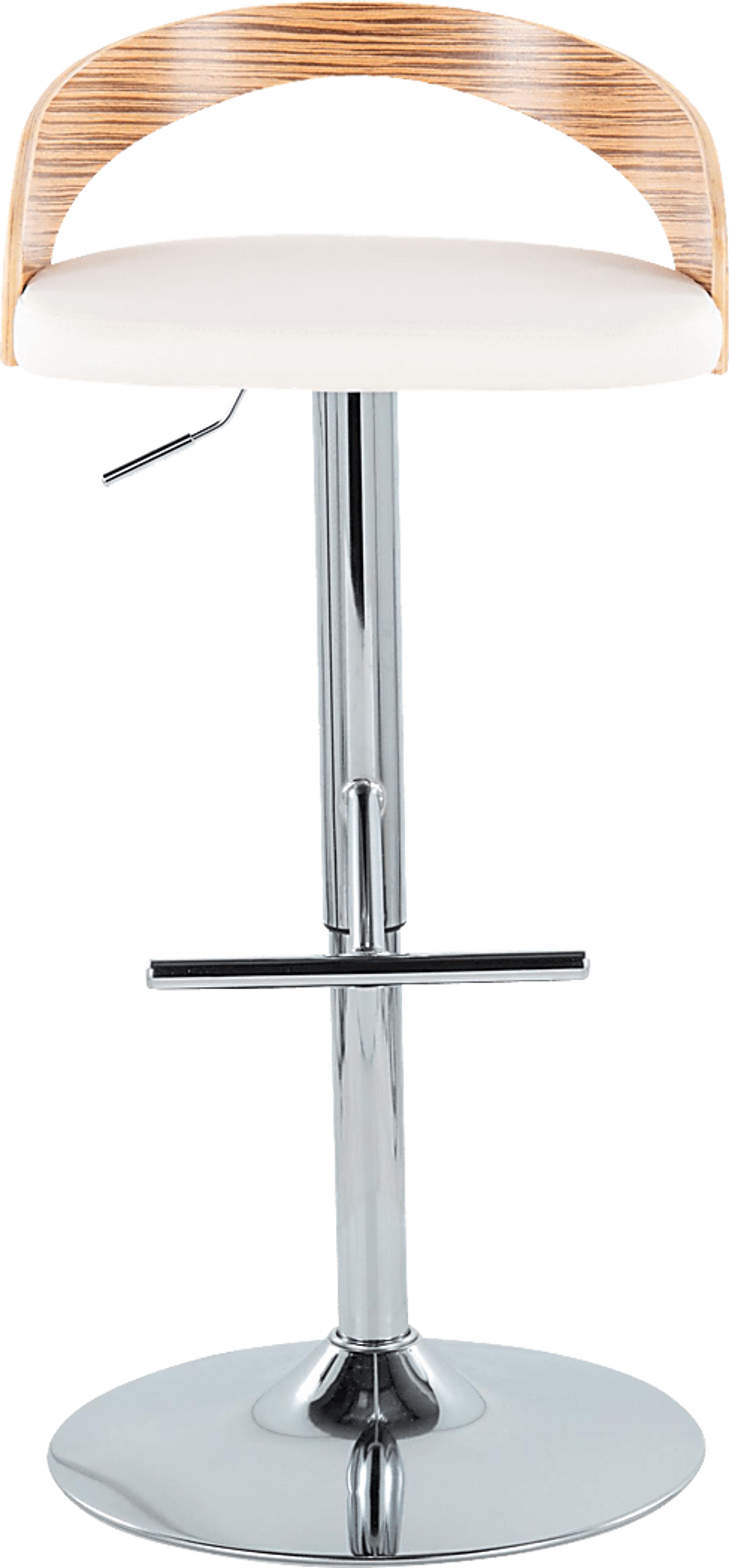Wrayhall I White Adjustable Swivel Barstool, Set of 2 - Image 4