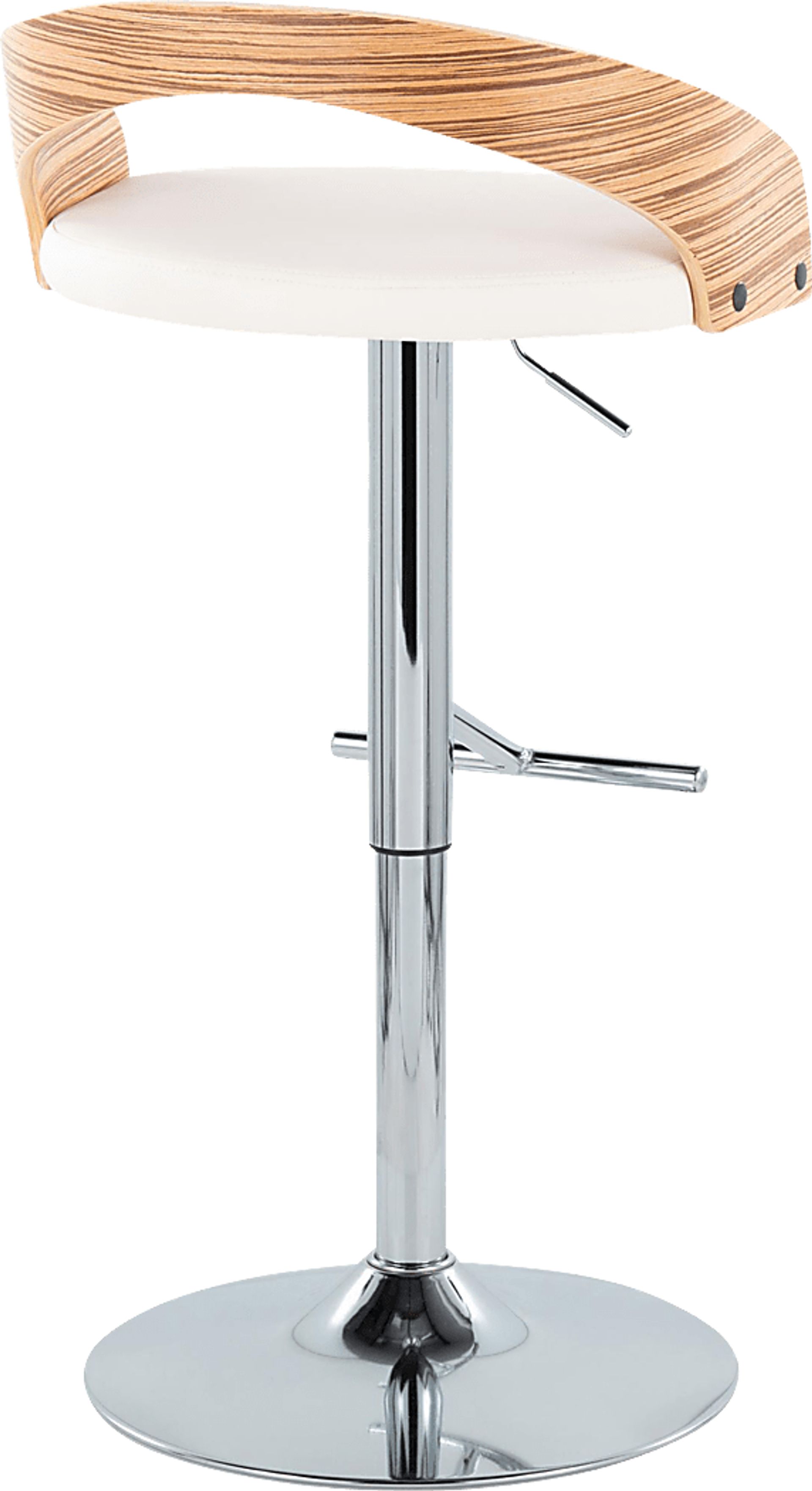 Wrayhall I White Adjustable Swivel Barstool, Set of 2 - Image 5