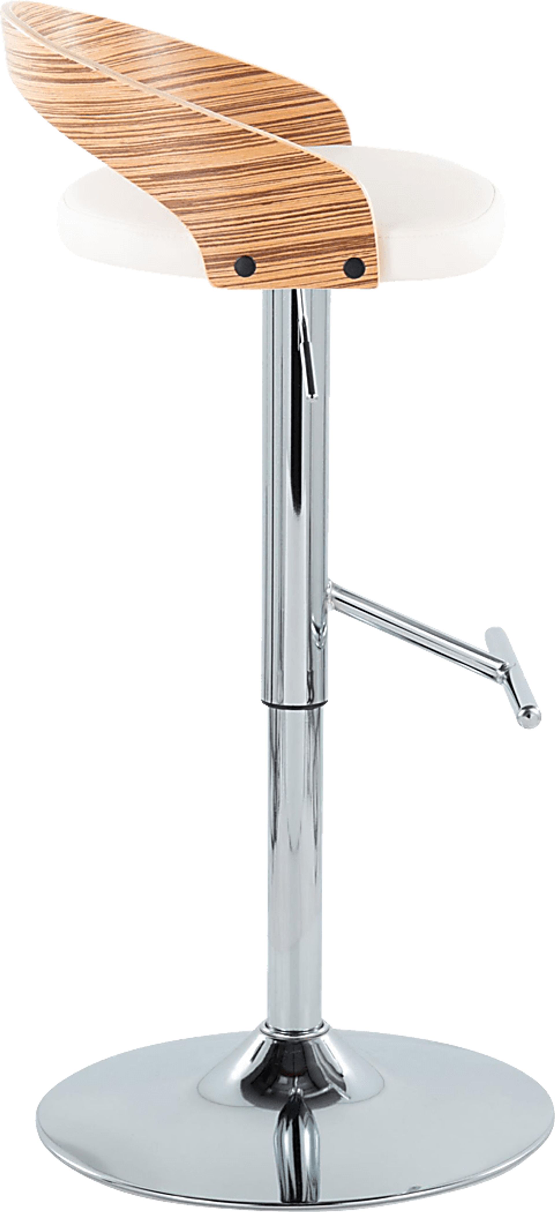 Wrayhall I White Adjustable Swivel Barstool, Set of 2 - Image 7