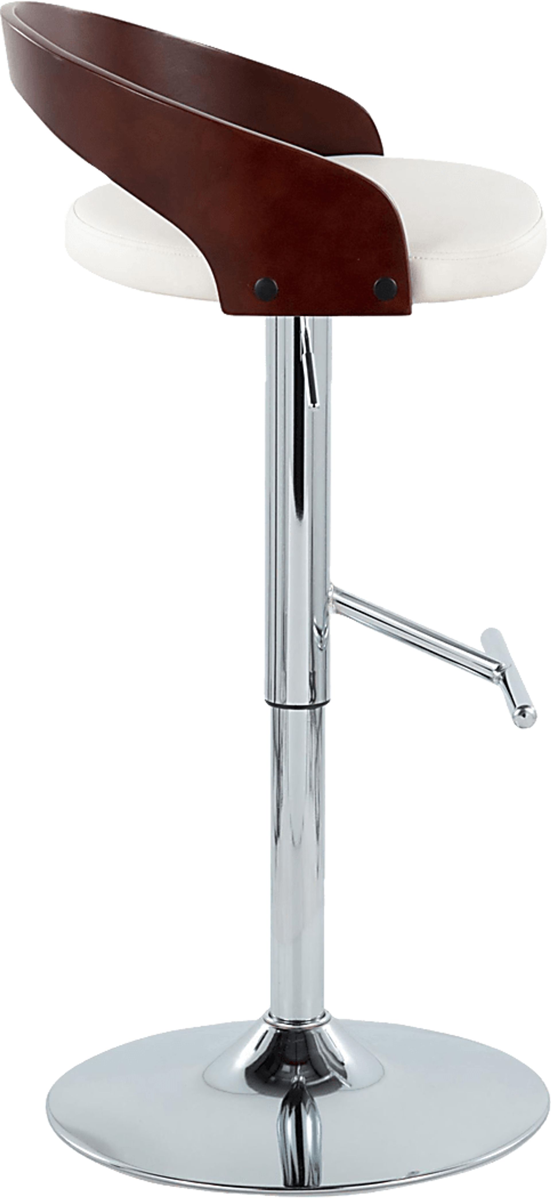 Wrayhall I White Adjustable Swivel Barstool, Set of 2 - Image 4