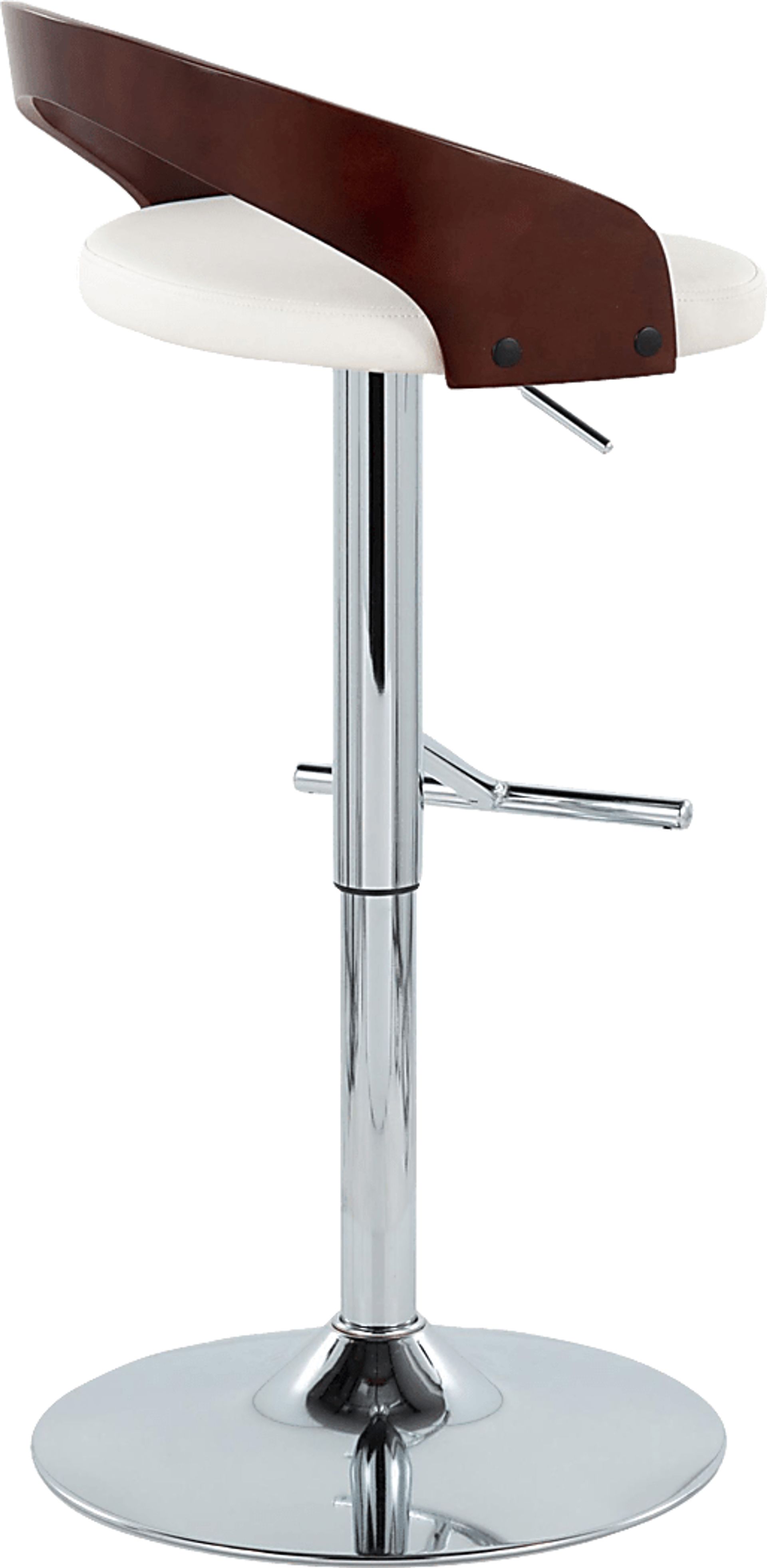 Wrayhall I White Adjustable Swivel Barstool, Set of 2 - Image 6