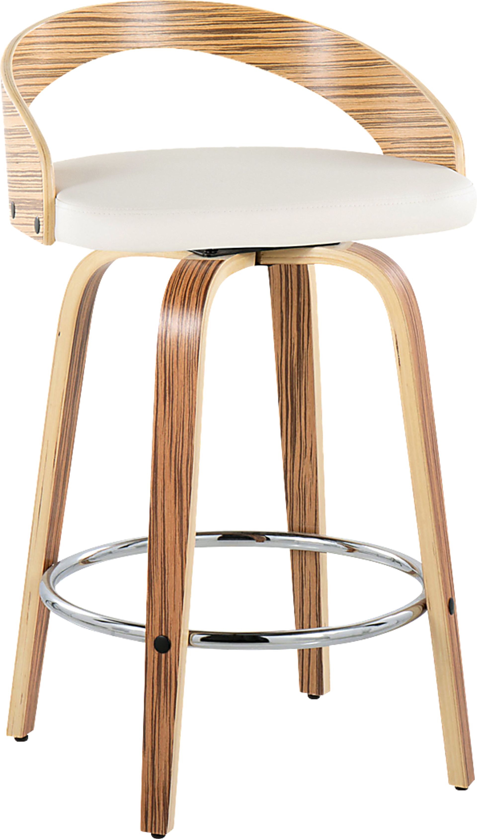 Wrayhall III White Swivel Counter Height Stool, Set of 2 - Image 3