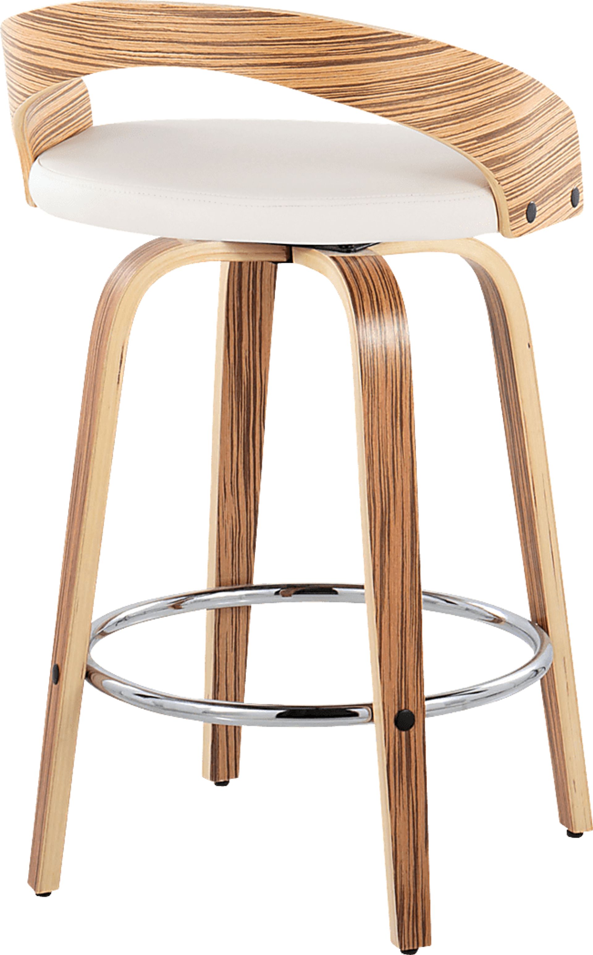 Wrayhall III White Swivel Counter Height Stool, Set of 2 - Image 5