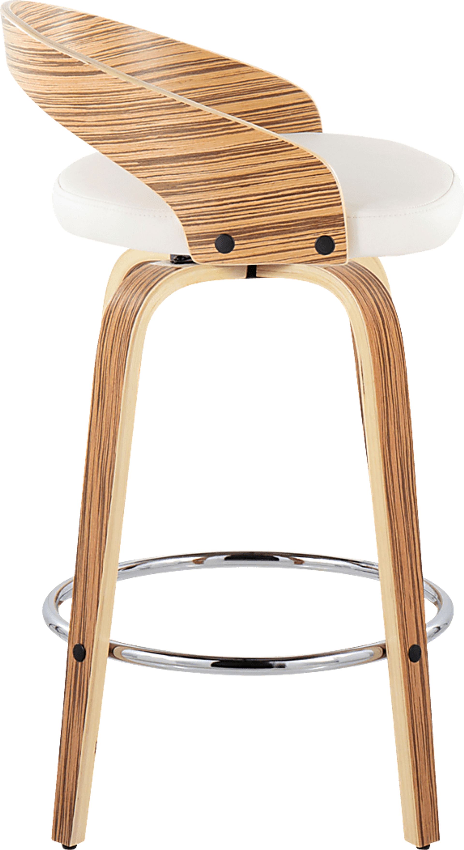 Wrayhall III White Swivel Counter Height Stool, Set of 2 - Image 7