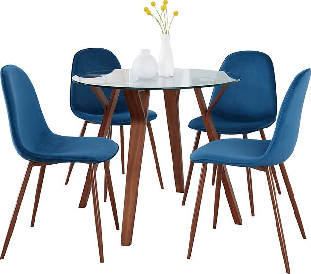 Wrenfrew I Blue 5 Pc Dining Set - Thumbnail - Image 1