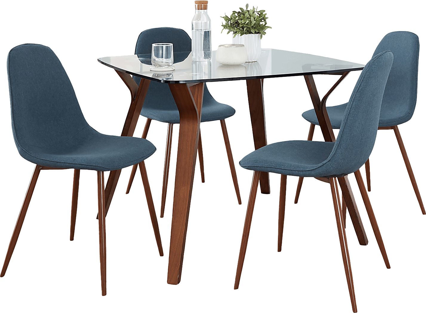 Wrenfrew II Dark Blue 5 Pc Dining Set