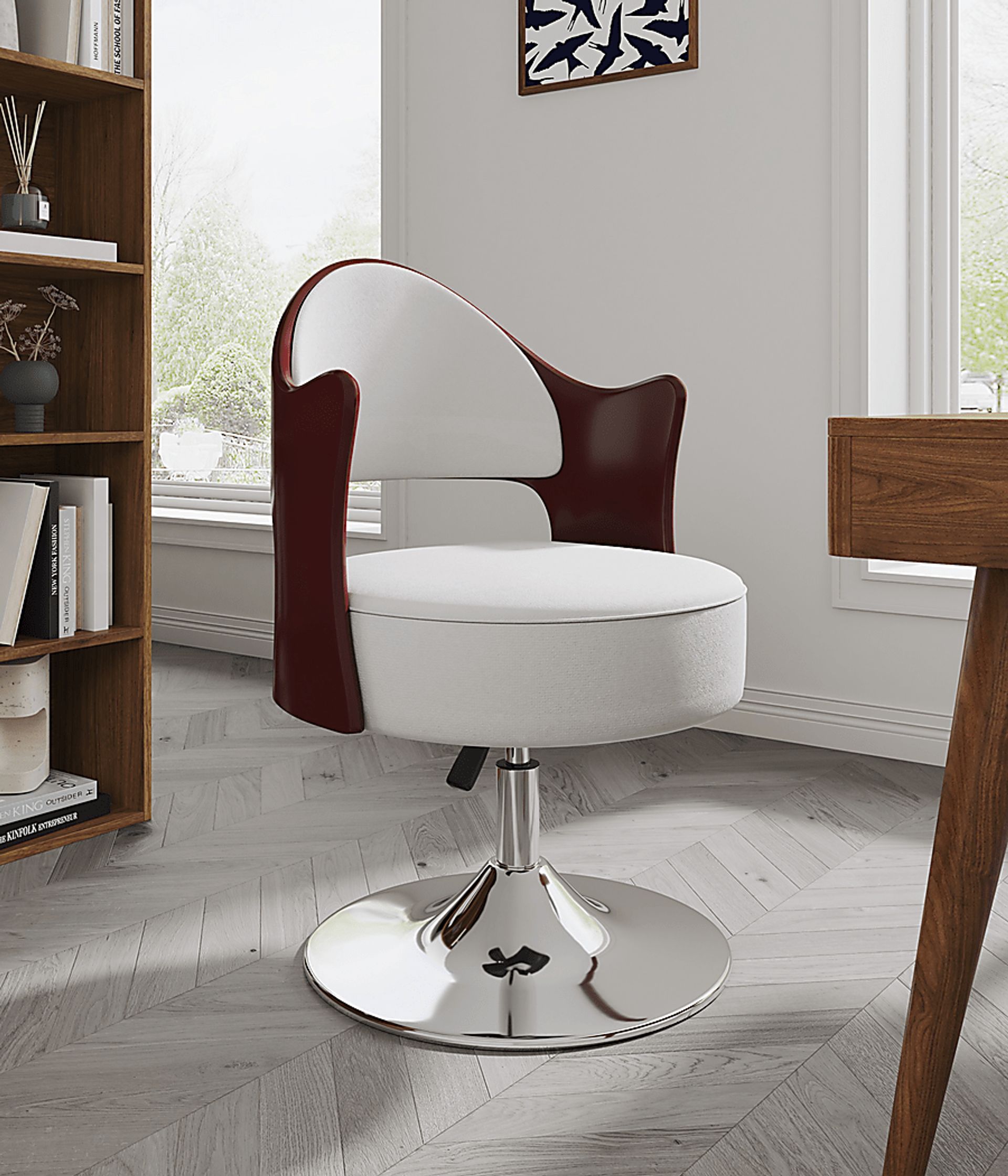Wrightswood White Swivel Accent Chair - Image 4