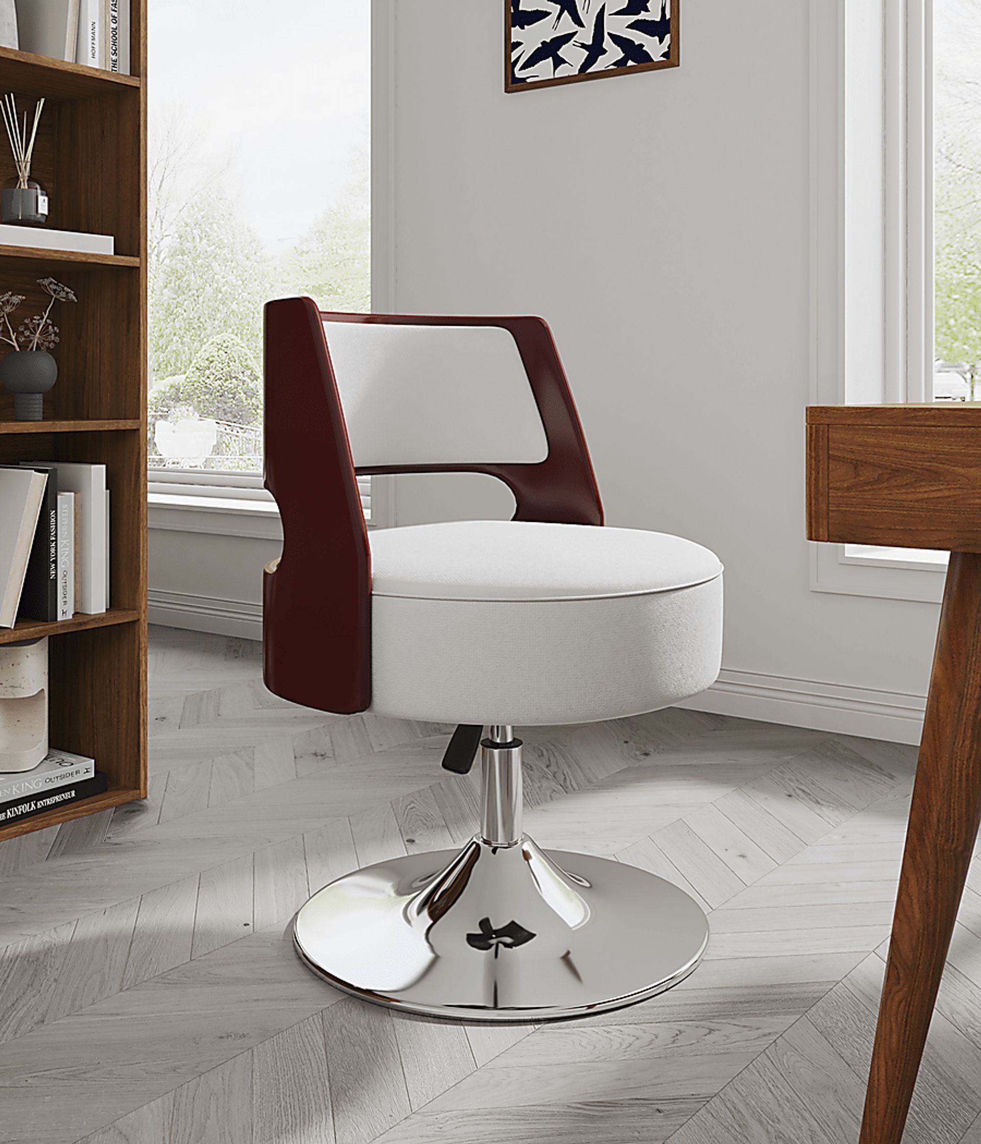 Wrightwood White Swivel Accent Chair - Image 5