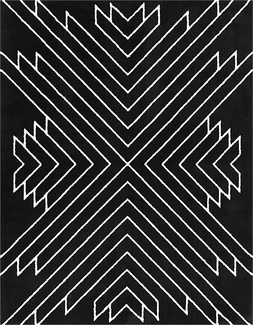 Wrilas Black/White 7'10 x 10' Rug