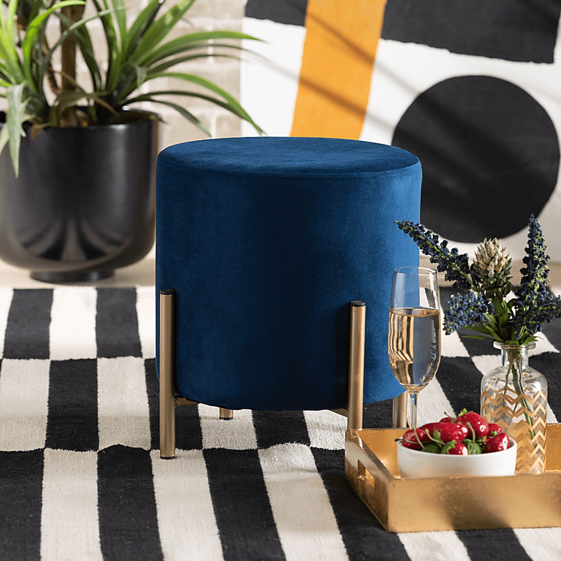 Wuerpel Navy Ottoman - Image 5