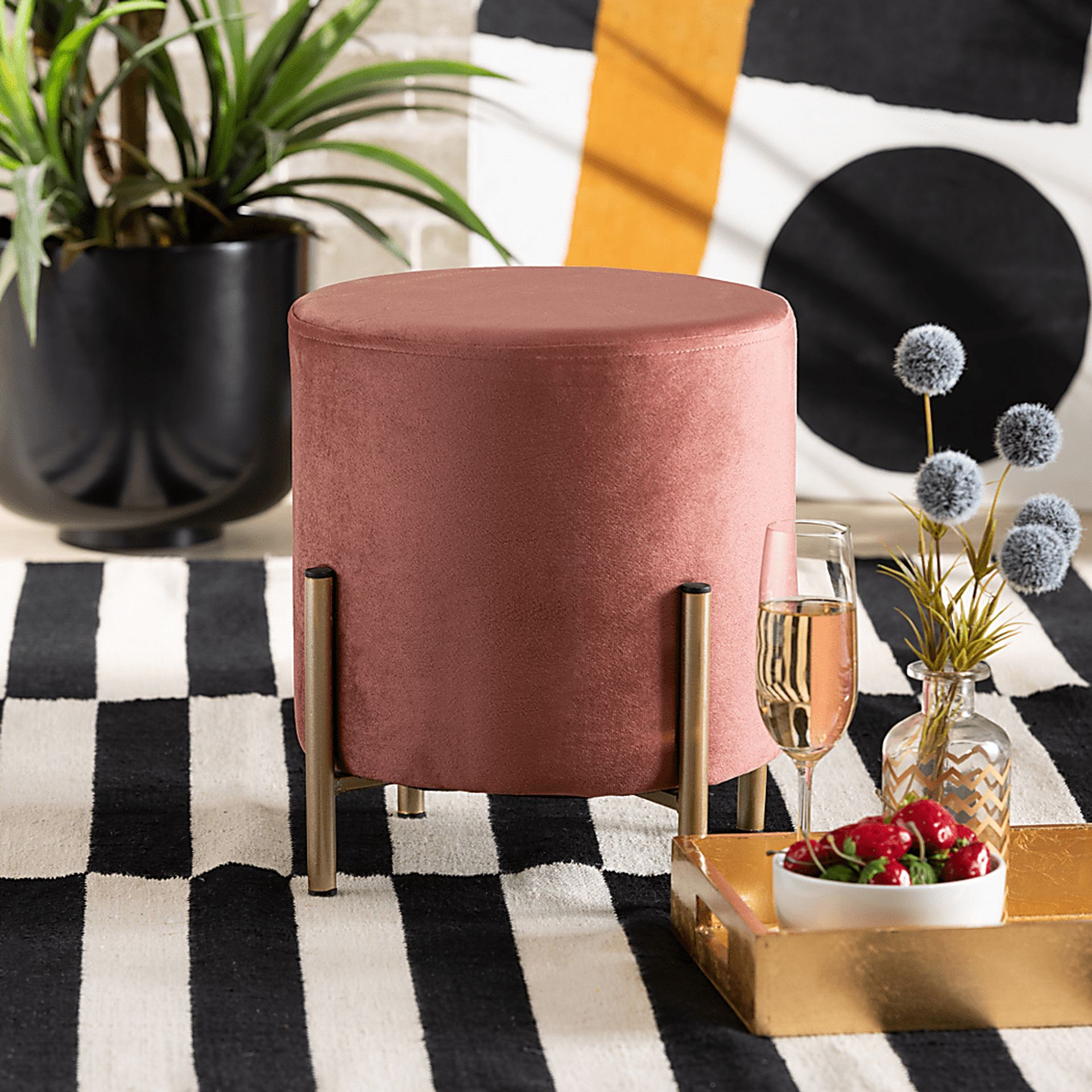 Wuerpel Pink Ottoman - Image 5
