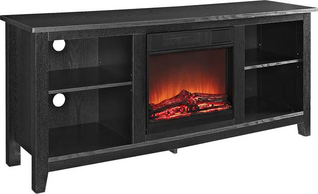 Wyatt Black 58 in. Console with Electric Fireplace - Thumbnail - Image 2